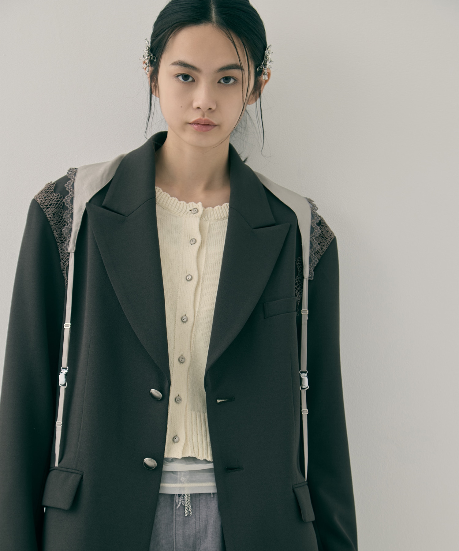 garter collar peaked lapel jacket tanakadaisuke