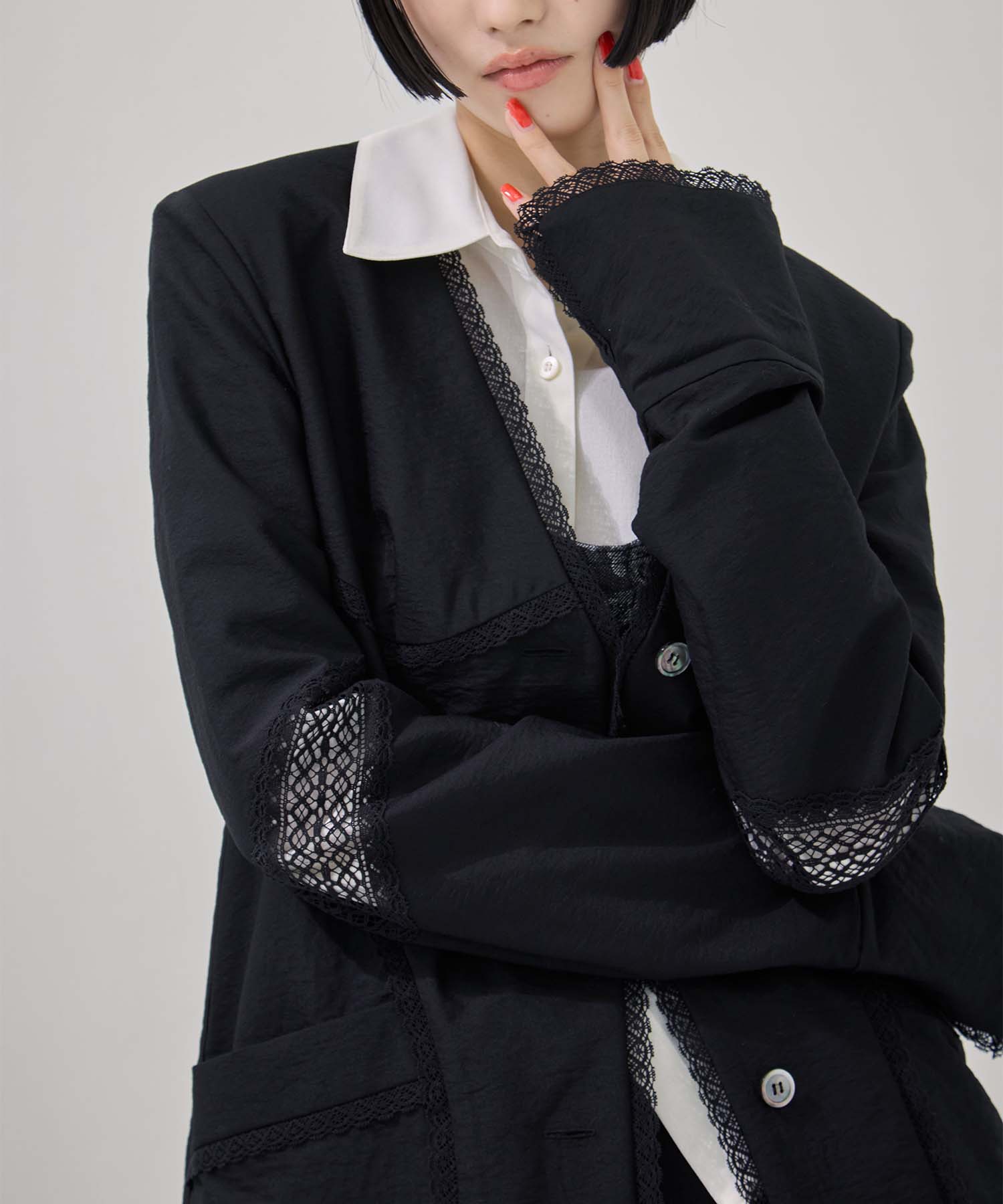 別注 LACE-PANELED JACKET FETICO