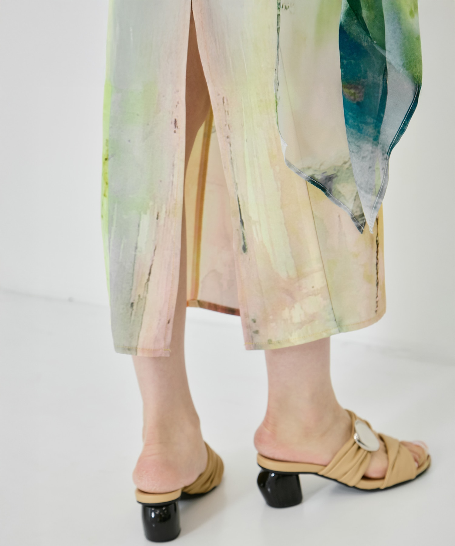 PAINTED TEXTURE ART LAYERED DRESS AMERI