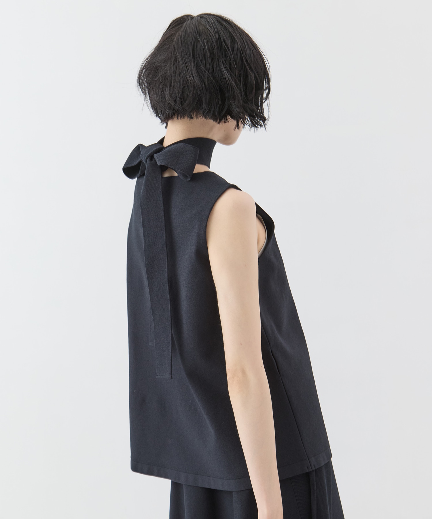 別注no sleeve knit tops WRAPINKNOT
