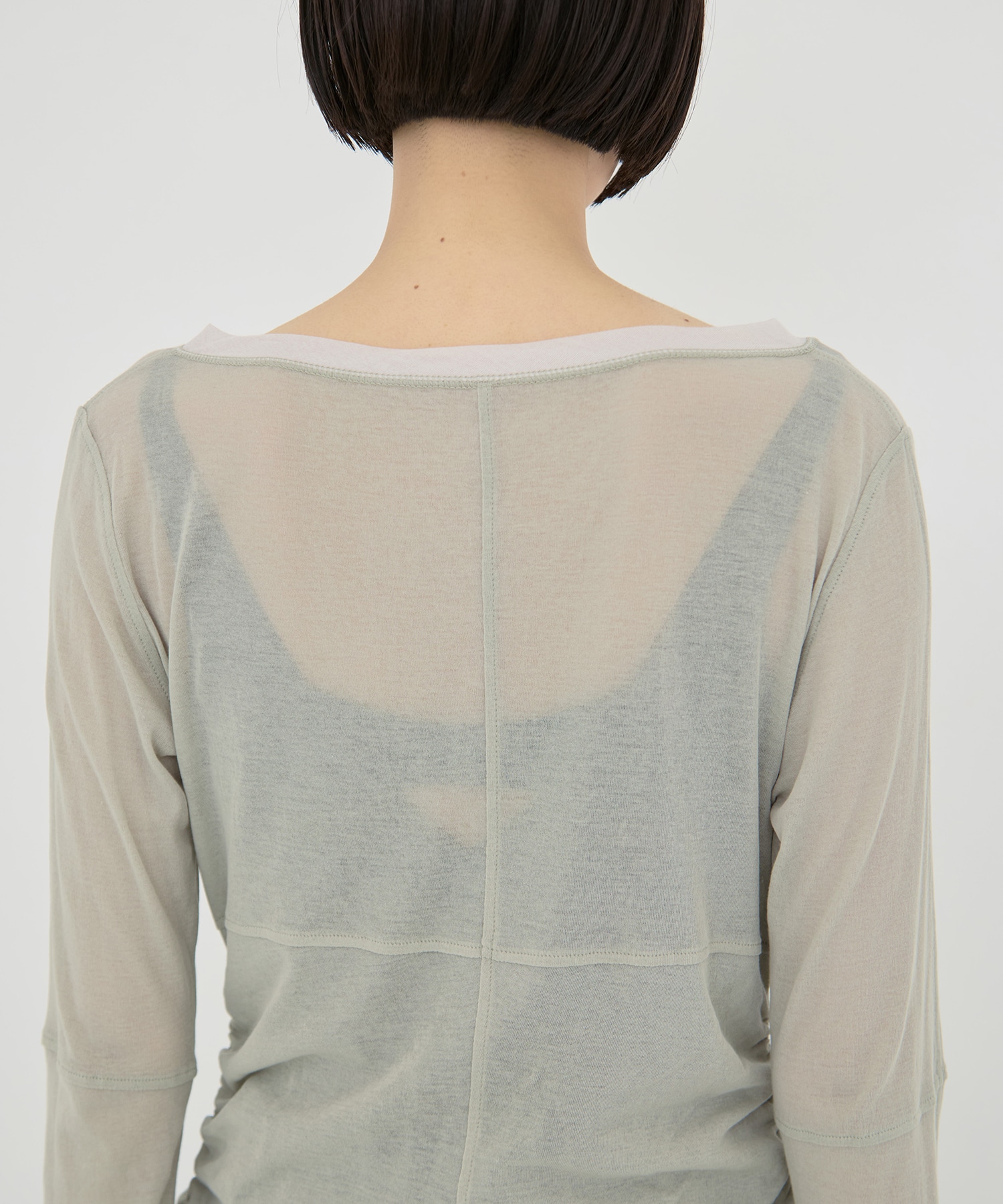 2way Sheer Cotton Long Tee STUDIOUS