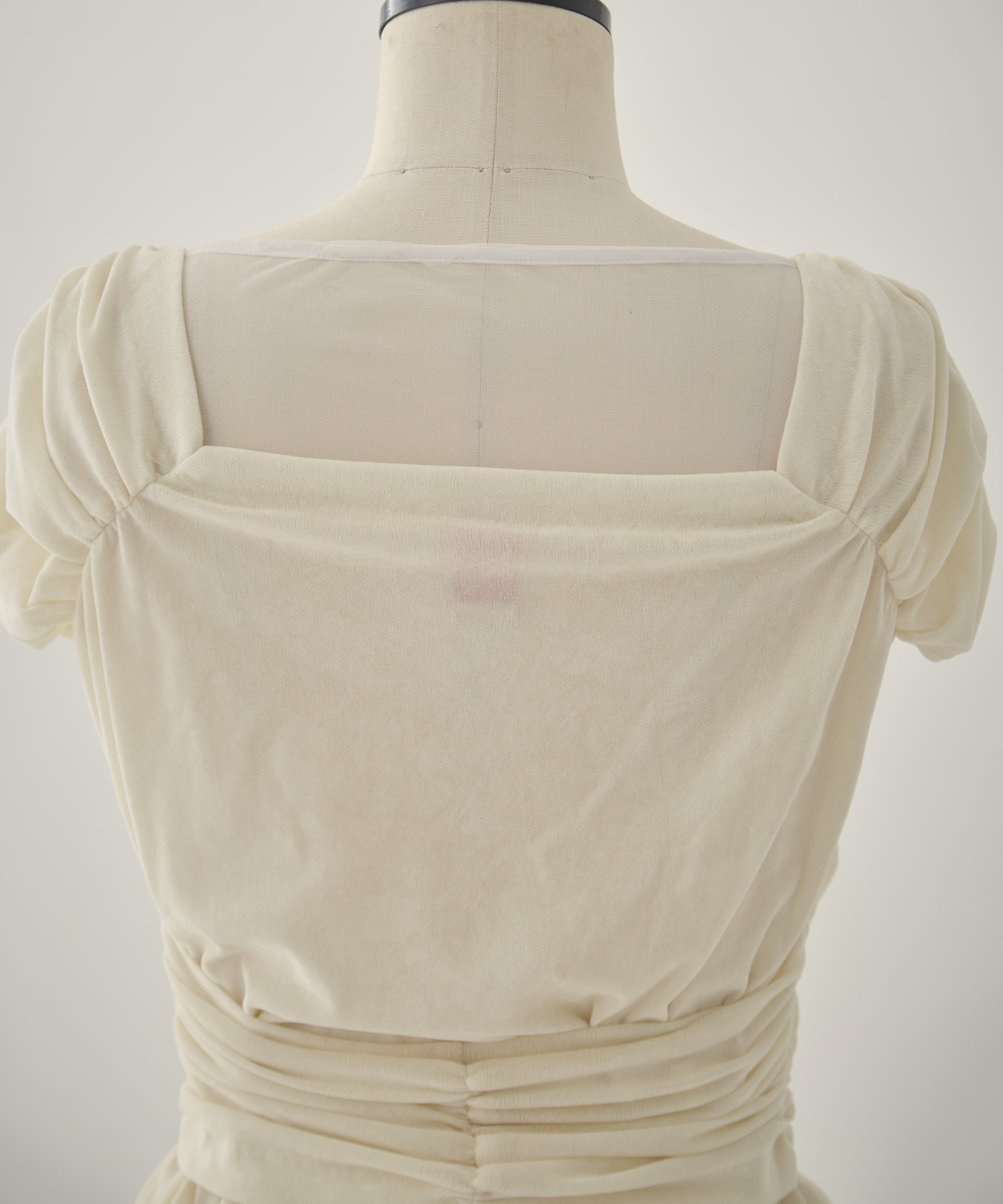 VELVET TULLE GATHERED TOP FETICO