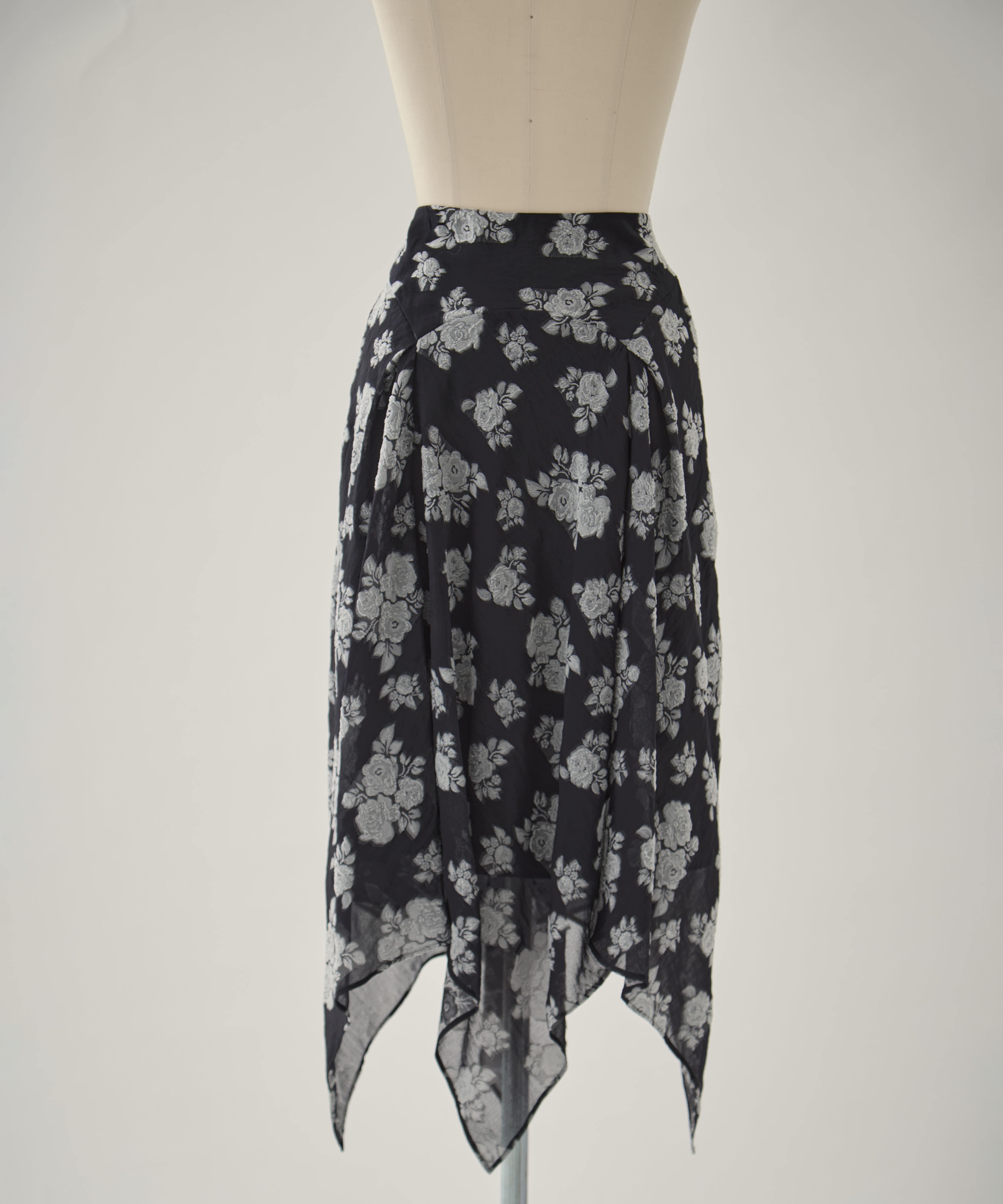 DRAPED FLORAL JACQUARD SKIRT FETICO