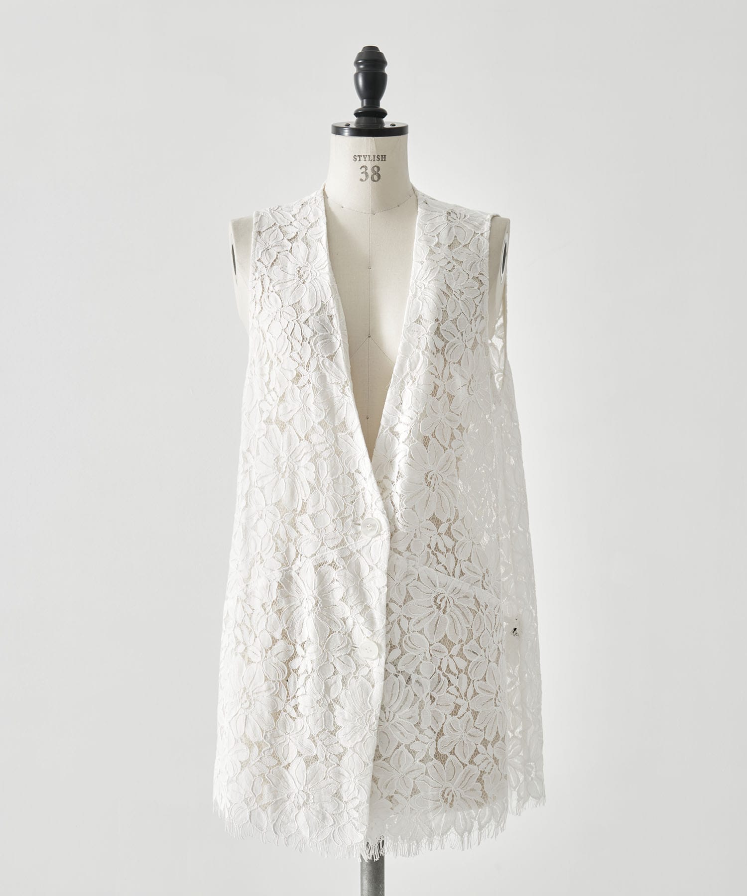 MELANGE LACE VEST LAYERED JACKET AMERI