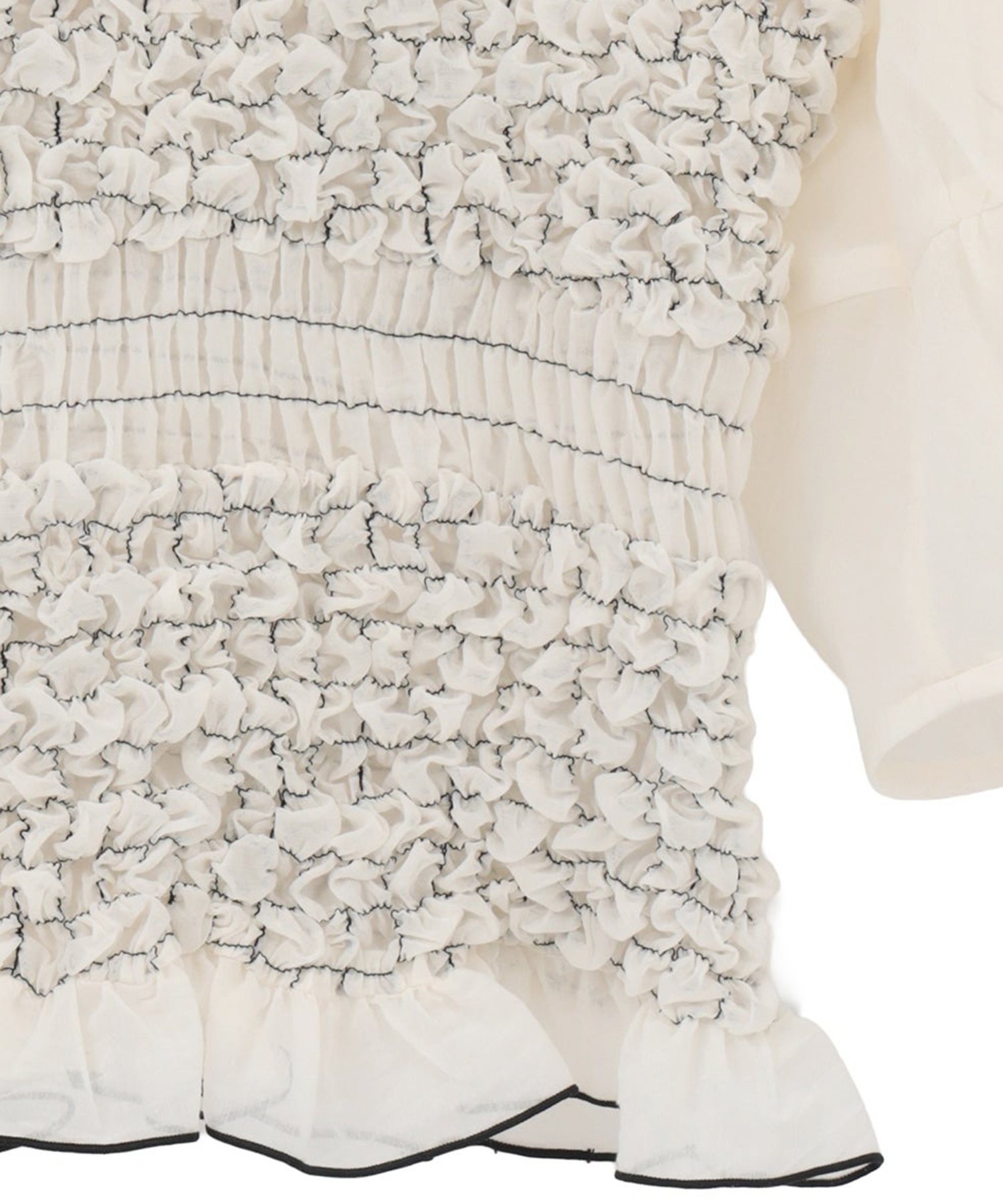 COLOR STITCHED SHIRRING TOPS CLANE