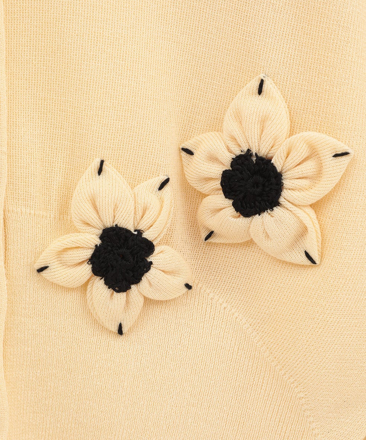 FLOWER MOTIF KNIT CARDIGAN CLANE