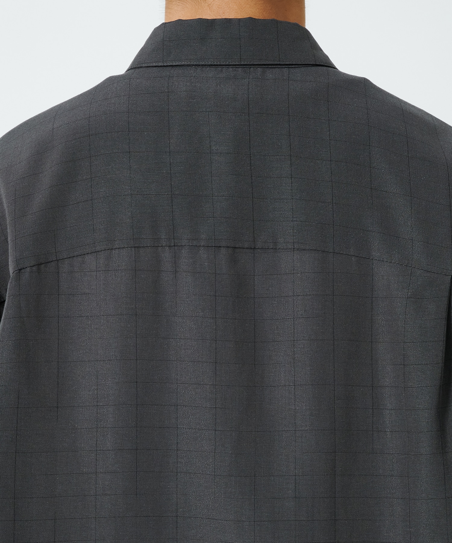 〈別注〉GRID CHECK DROP SHOULDER REGULAR COLLAR S/S SH ATTACHMENT