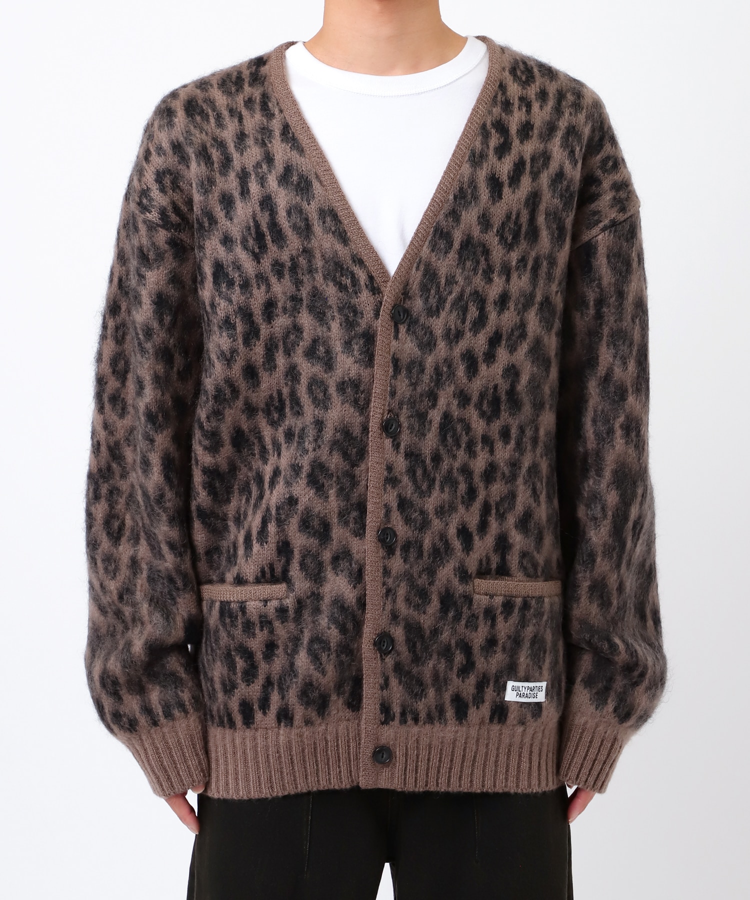 LEOPARD HEAVY MOHAIR CARDIGAN WACKO MARIA