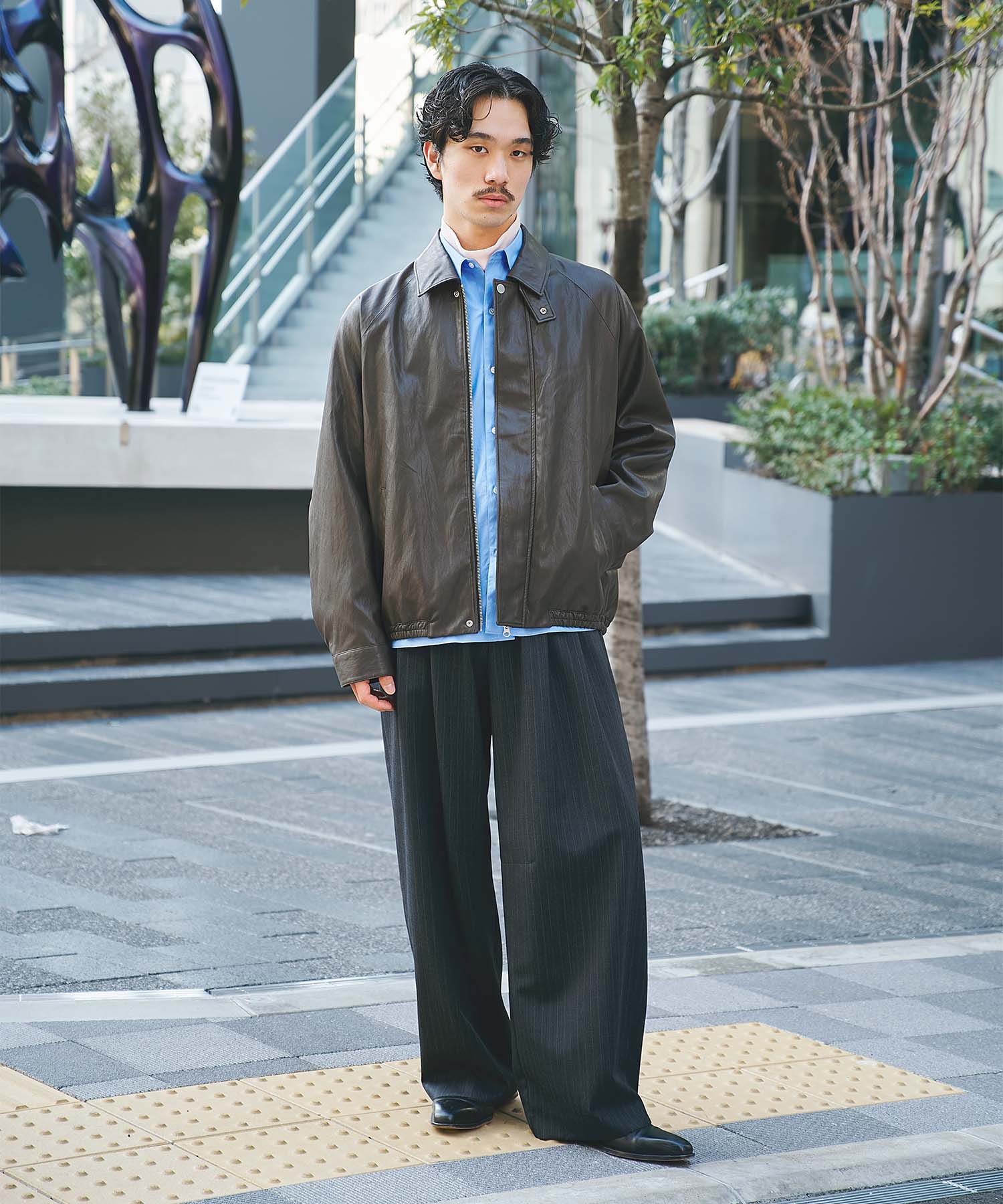 MODERN LEATHER BLOUSON STUDIOUS