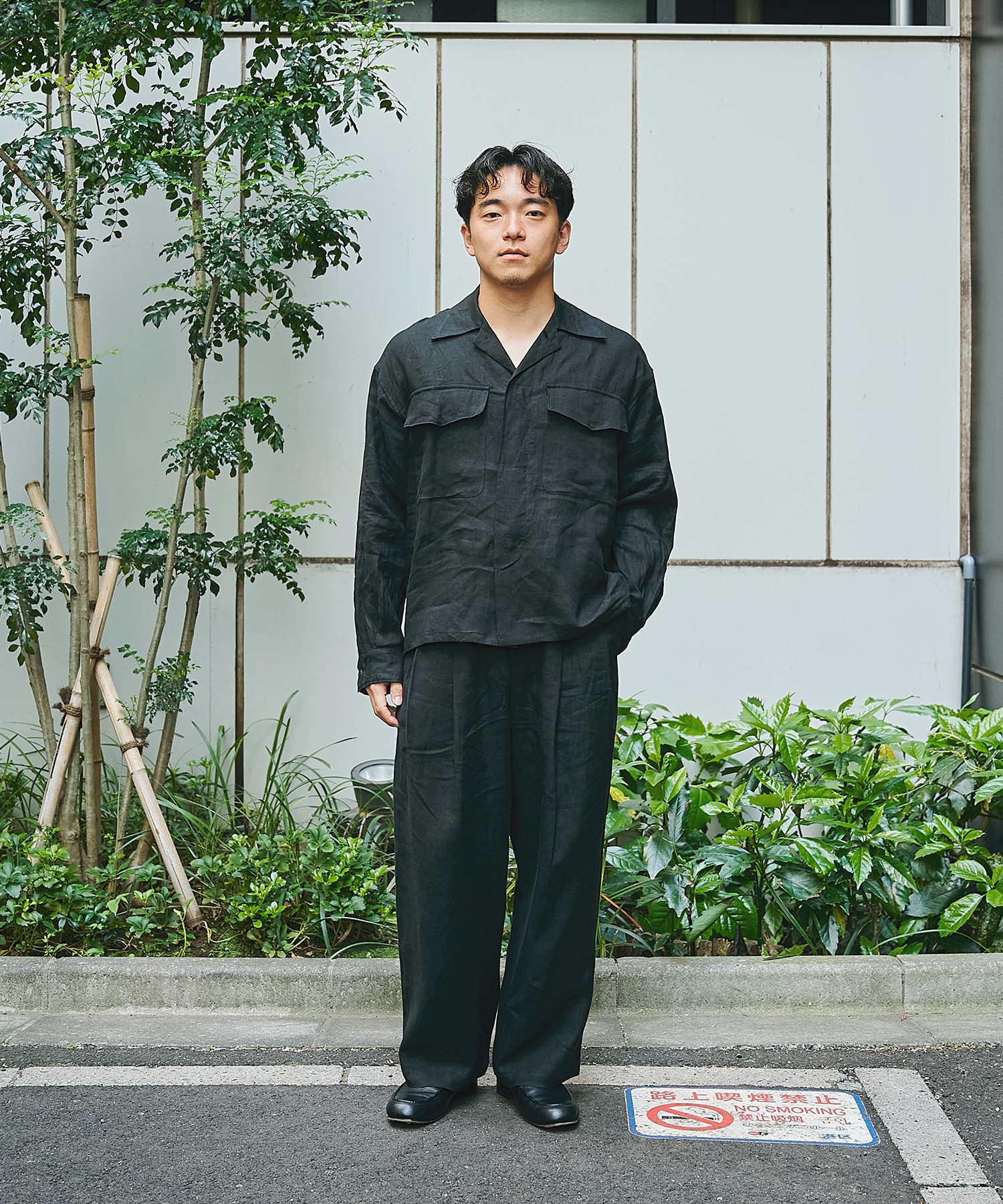 別注 LINEN TROPICAL WIDE LEG EASY PANTS MARKAWARE/marka