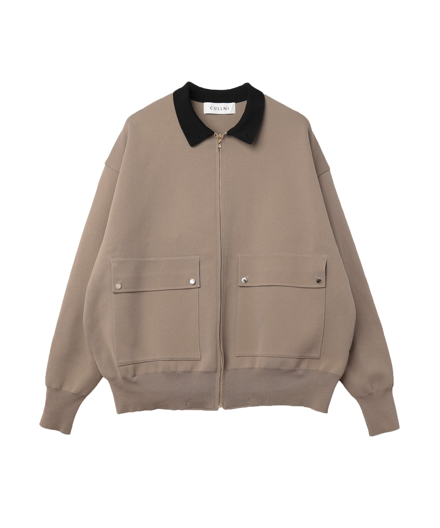 Organic Cotton Smooth Knit Big Pocket Zip Jacket CULLNI