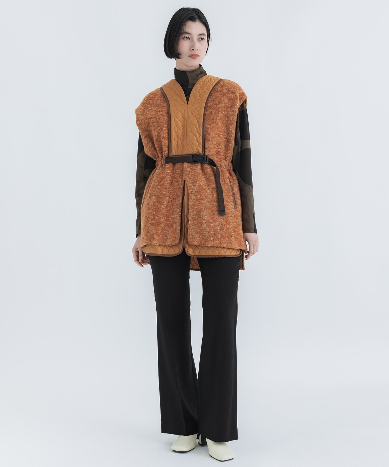 Alpaca Blend Shaggy Wool Vest(2 BROWN): Mame Kurogouchi: WOMENS