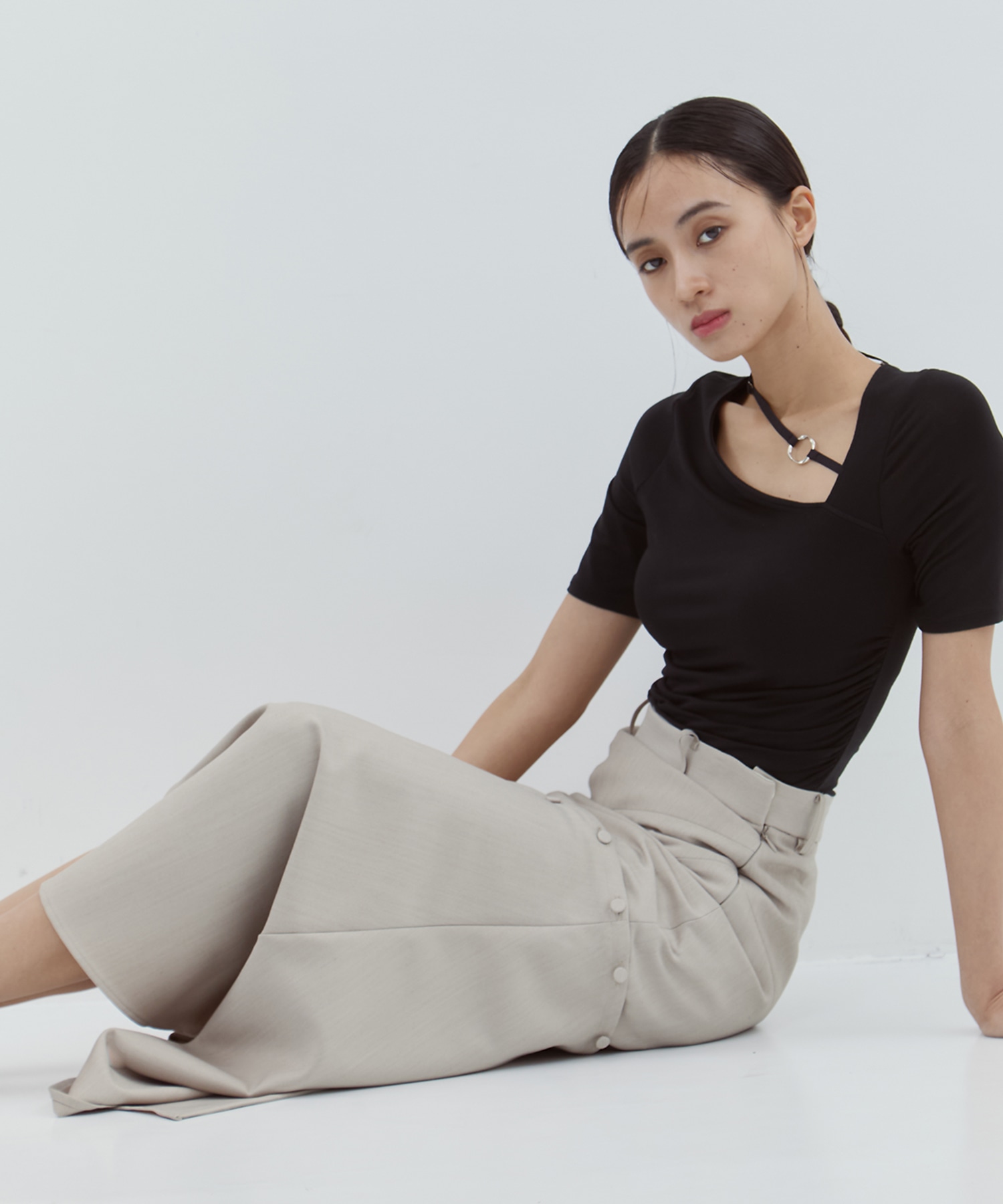 Wave Slashed Skirt STUDIOUS