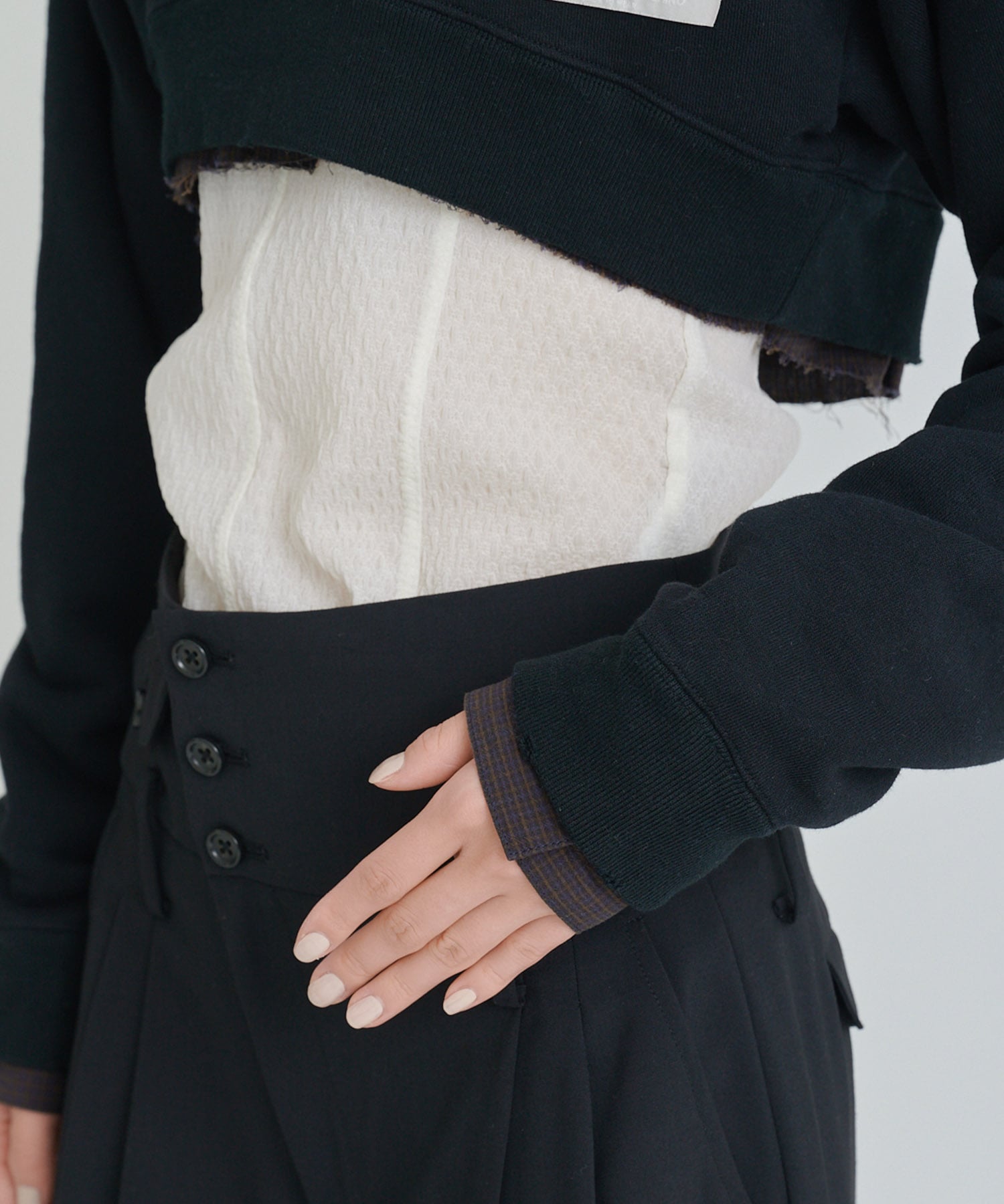 CROPPED LAYERED PULLOVER Maison MIHARA YASUHIRO