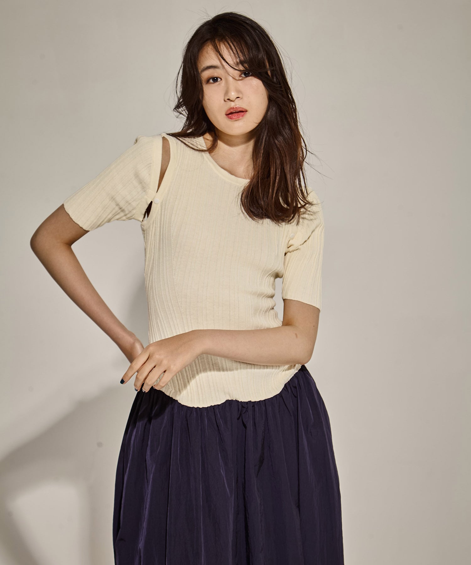 2way Sleeve Knit Dress STUDIOUS