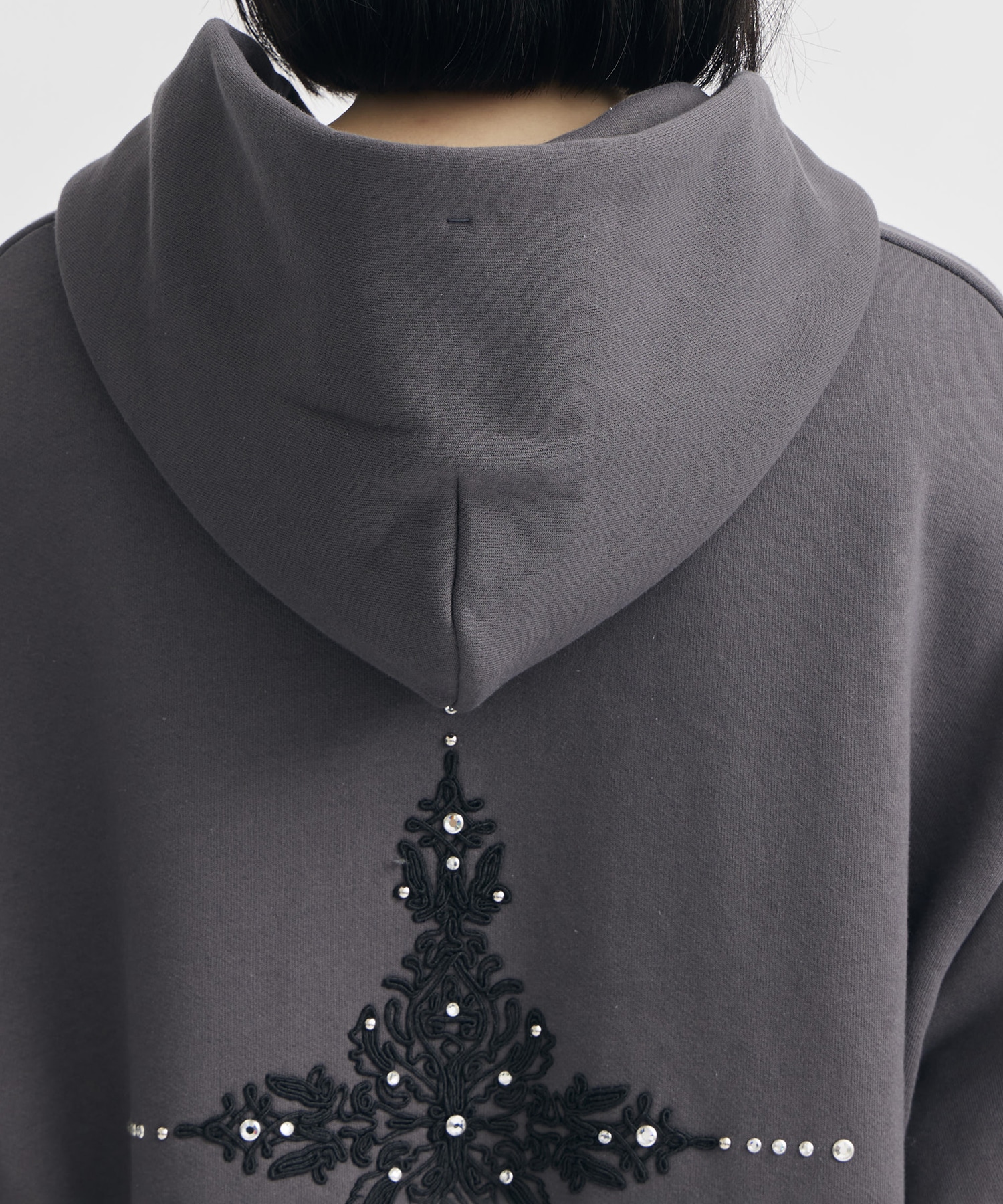 damask cross embroidery hoodie tanakadaisuke