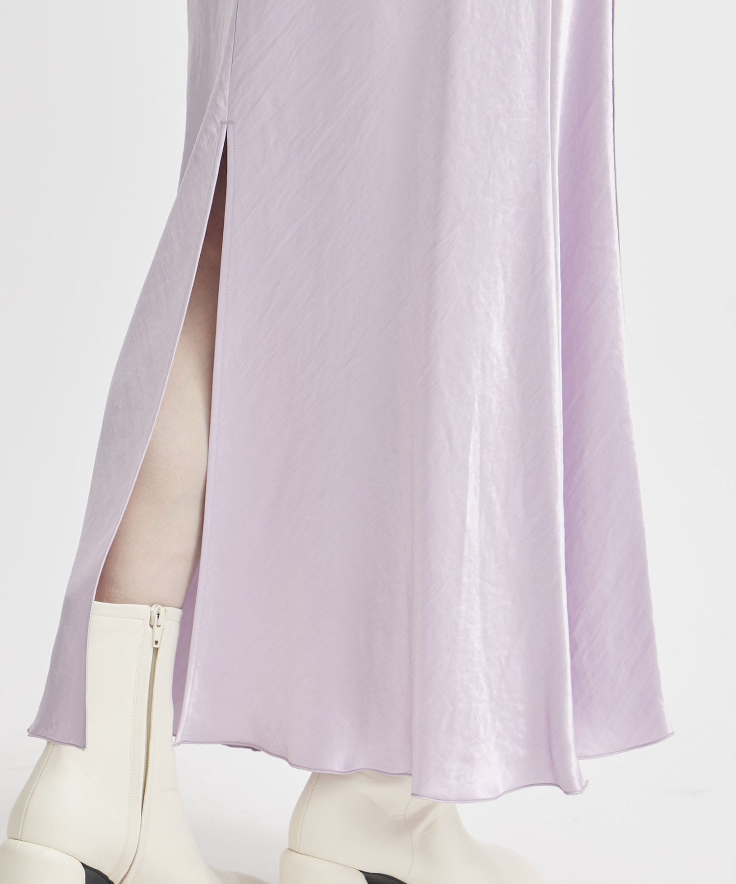 BACK SLIT ACETATE SATIN MAXI SKIRT THINGS THAT MATTER