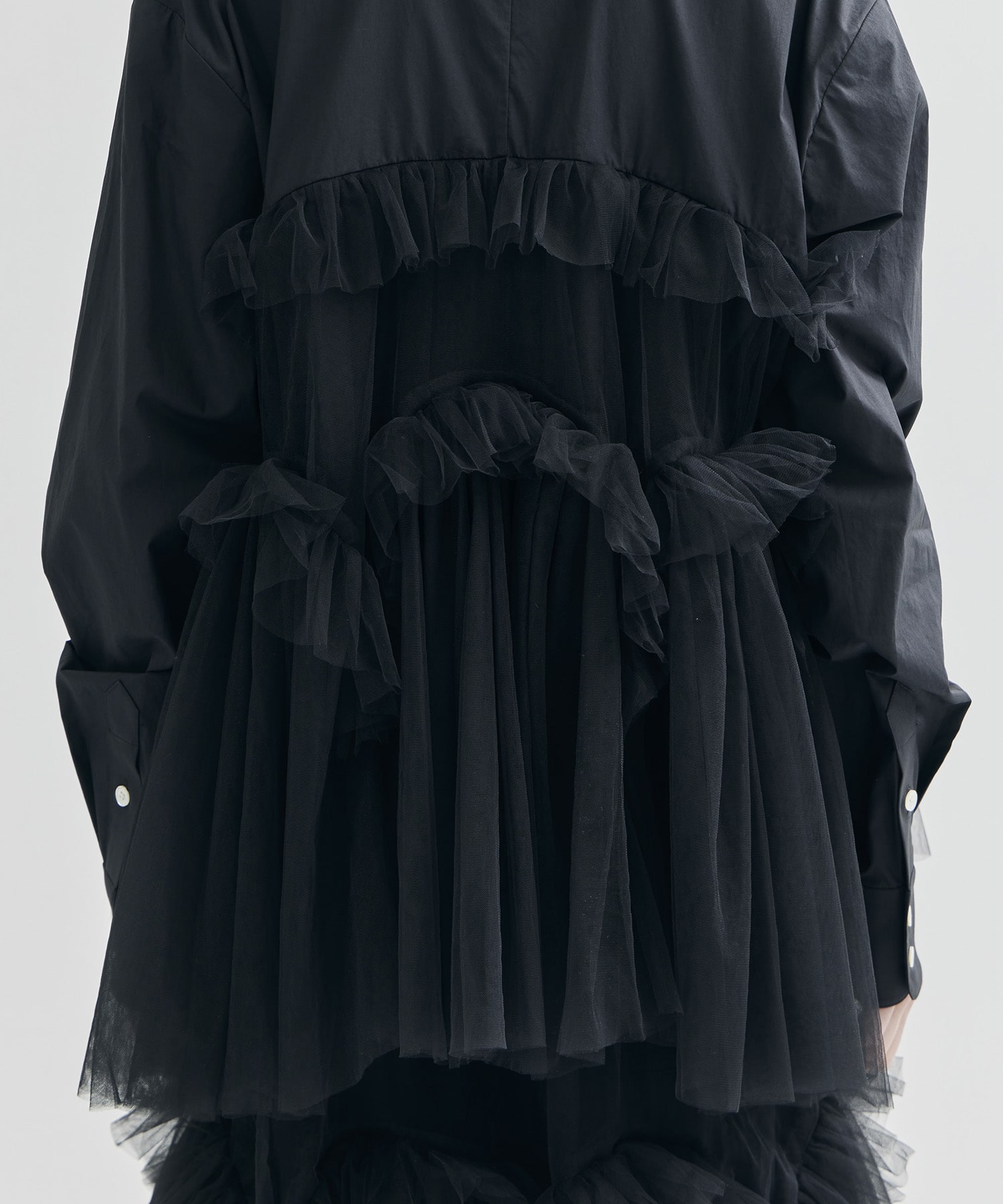 Shirt with Swell Ruffle Tulle VIVIANO