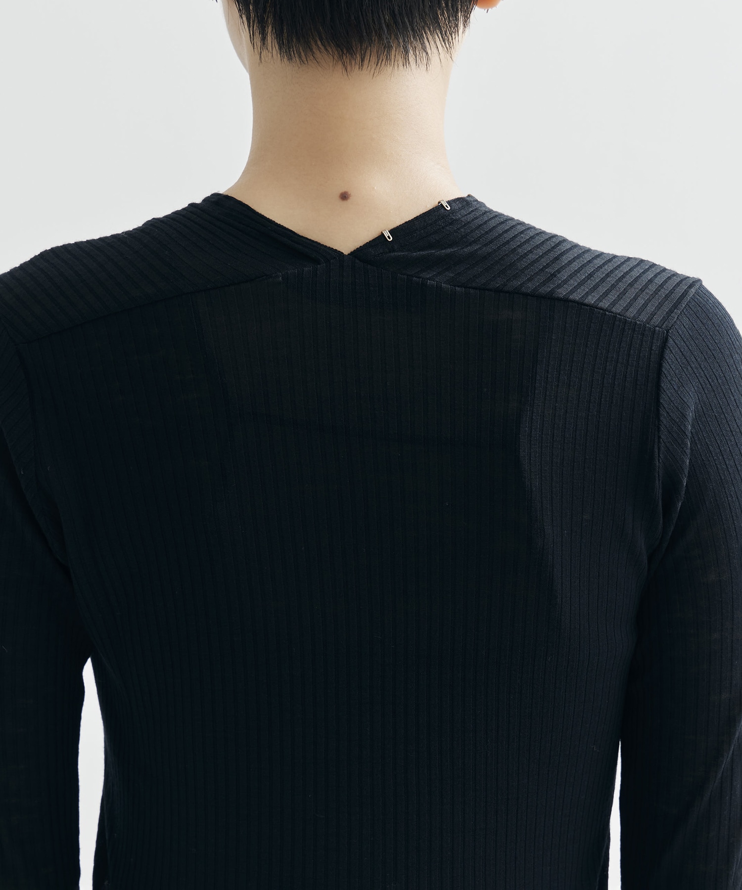 WOOL RIB CREW NECK TOP WITH HOOK JOHN LAWRENCE SULLIVAN