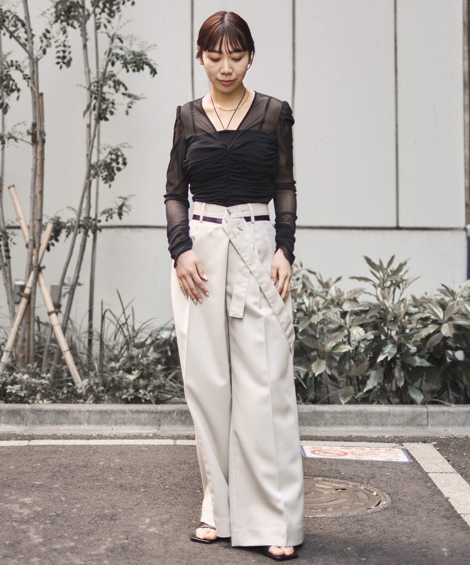 別注 TULLE GATHERED TOP FETICO