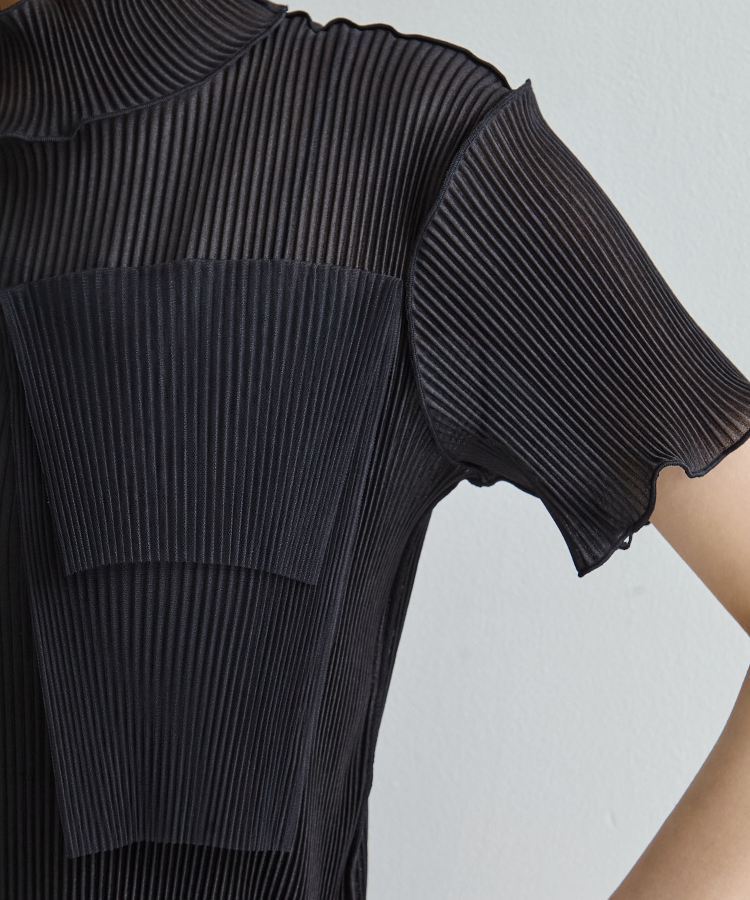 別注SHEER LAYERED SHORT SLEEVE HIGH NECK  DRESS kotohayokozawa