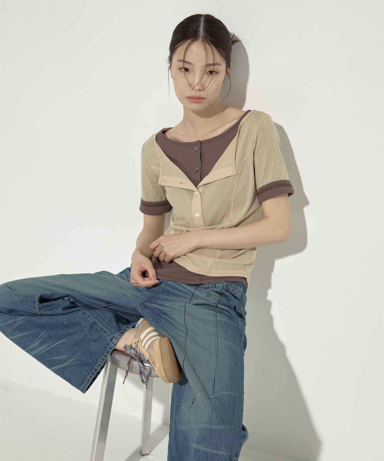 Tucked Wide Leg Jeans STUDIOUS