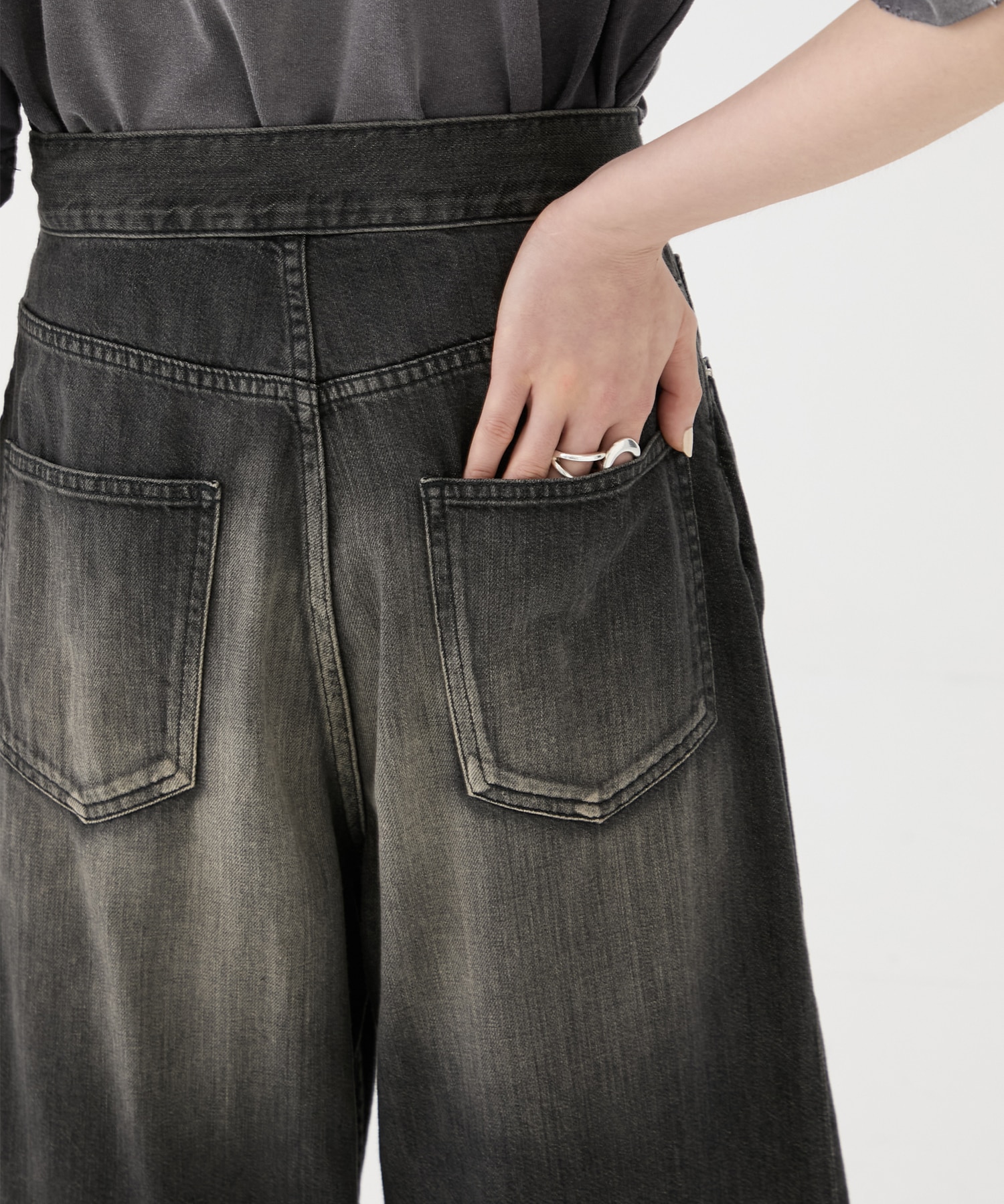 別注 WASHED DENIM FOLDED WIDE PANTS (SHORT LENGTH) JOHN LAWRENCE SULLIVAN