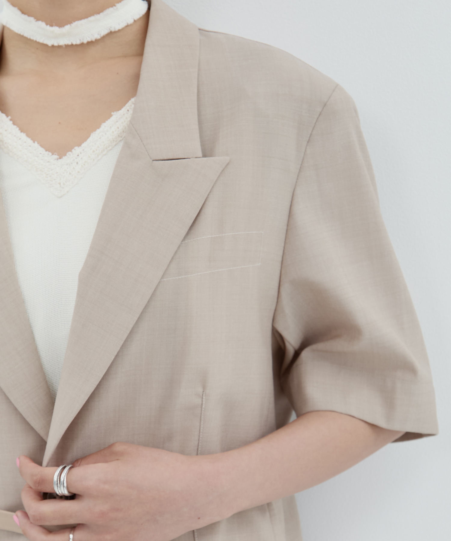 Half Sleeve Summer Wool Jacket STUDIOUS