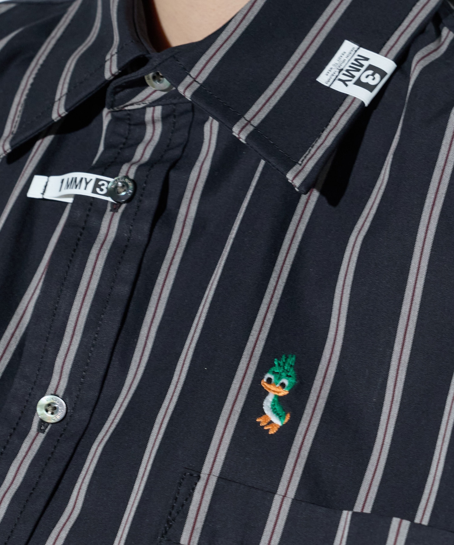 DUCK EMBROIDERY STRIPE SHIRTS Maison MIHARA YASUHIRO