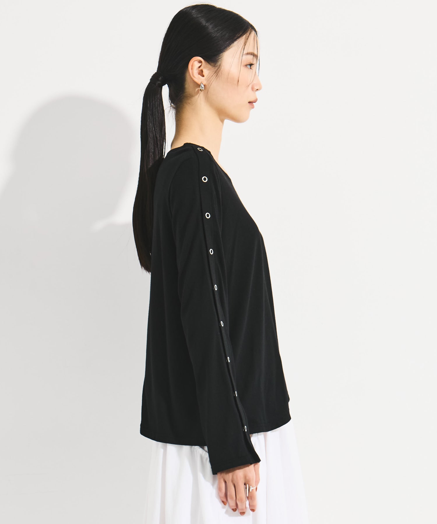 SHOULDER SNAP LONG SLEEVE TEE STUDIOUS