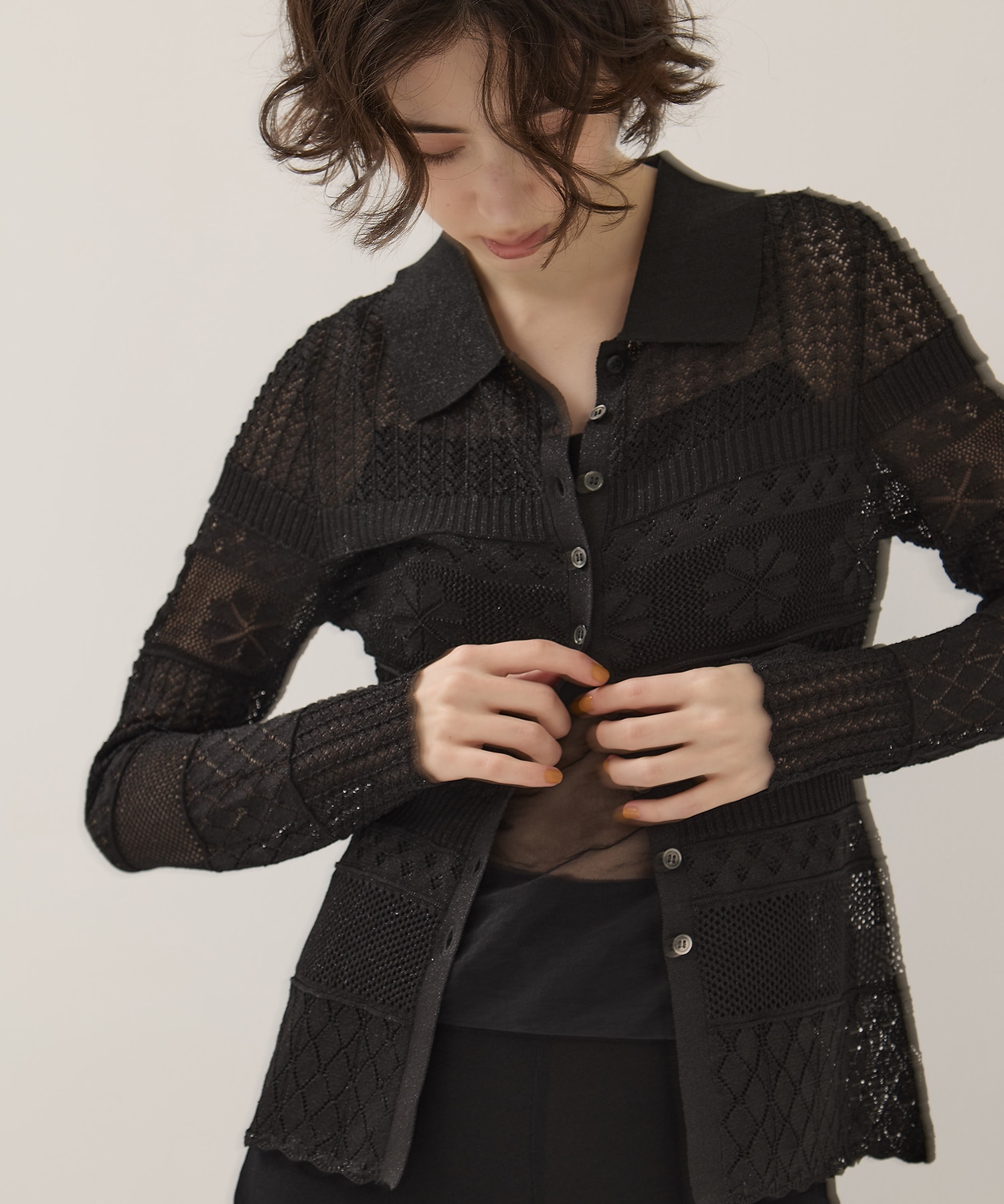 Flower Lace Knit Top EMILY ODA