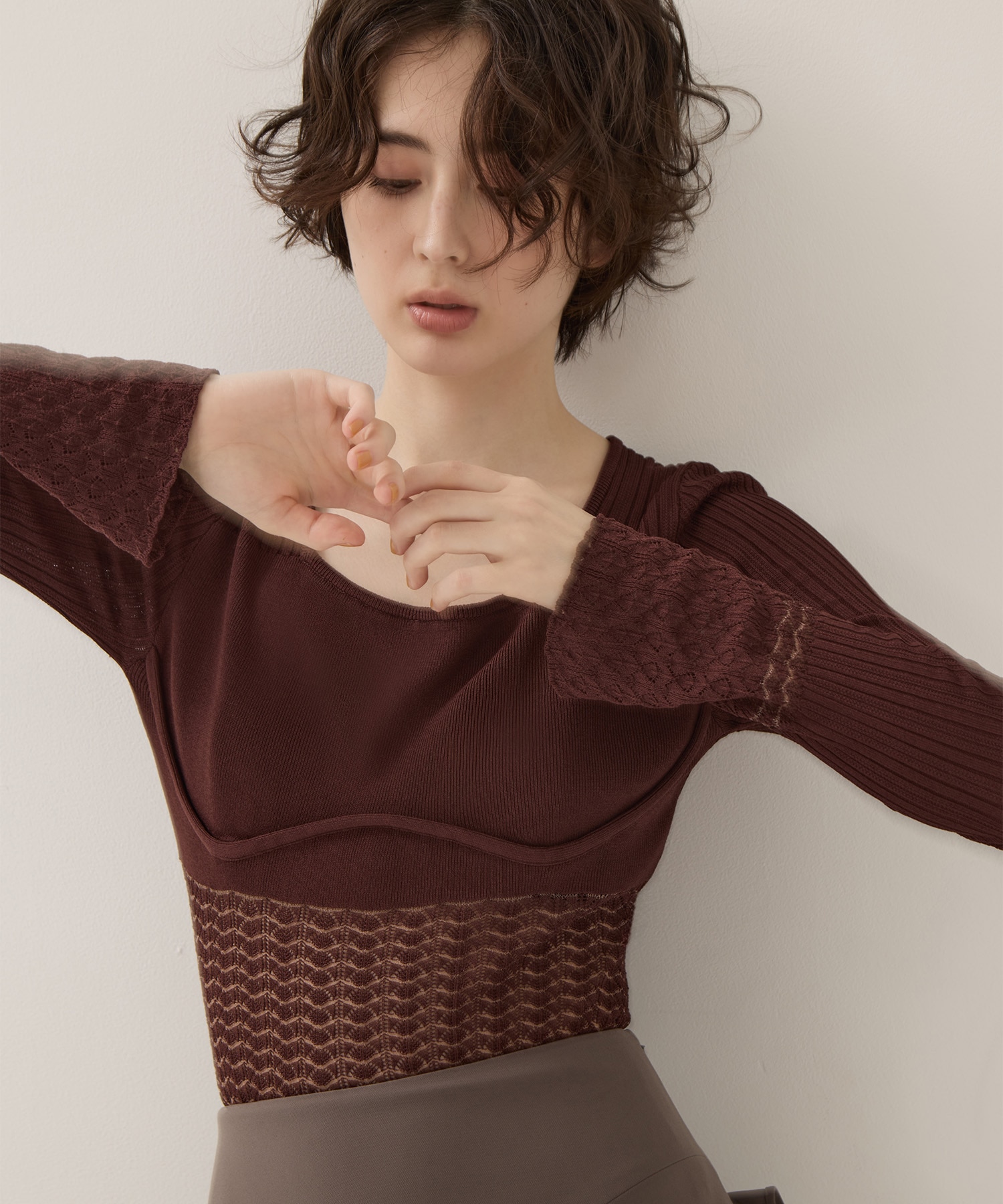 別注Square Neck Ripple Knit EMILY ODA
