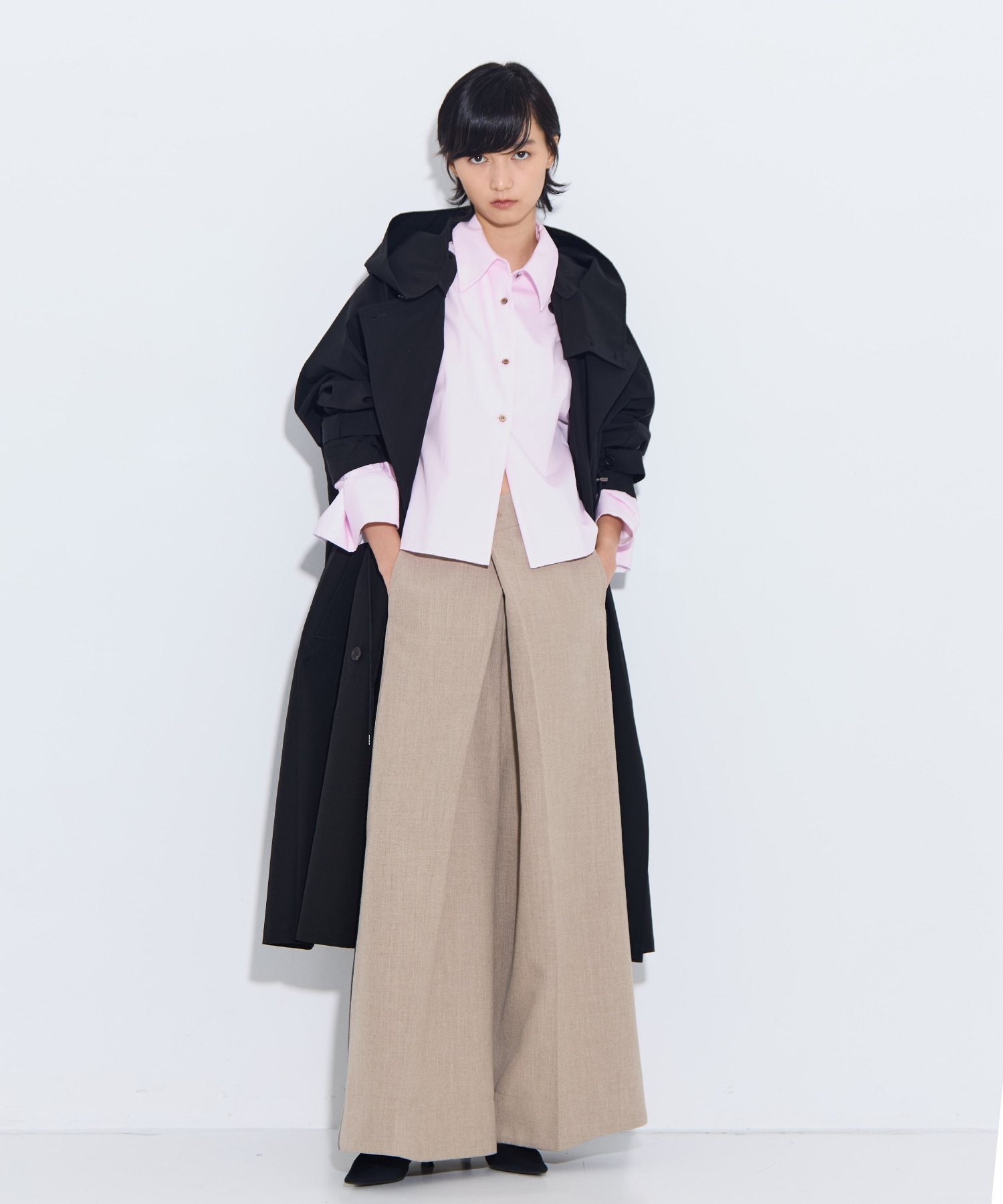 Side Leather Flare Trousers STUDIOUS