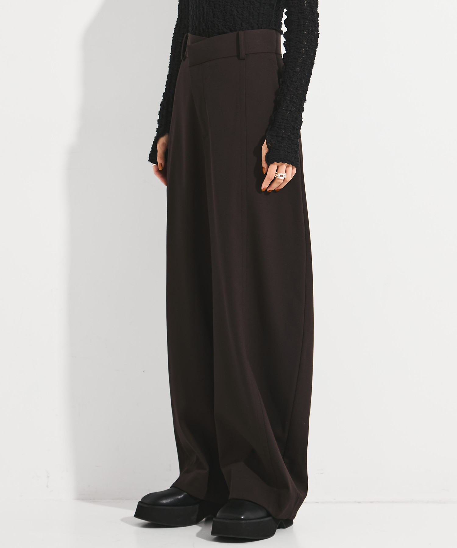 Wool Barrel Leg Trousers STUDIOUS