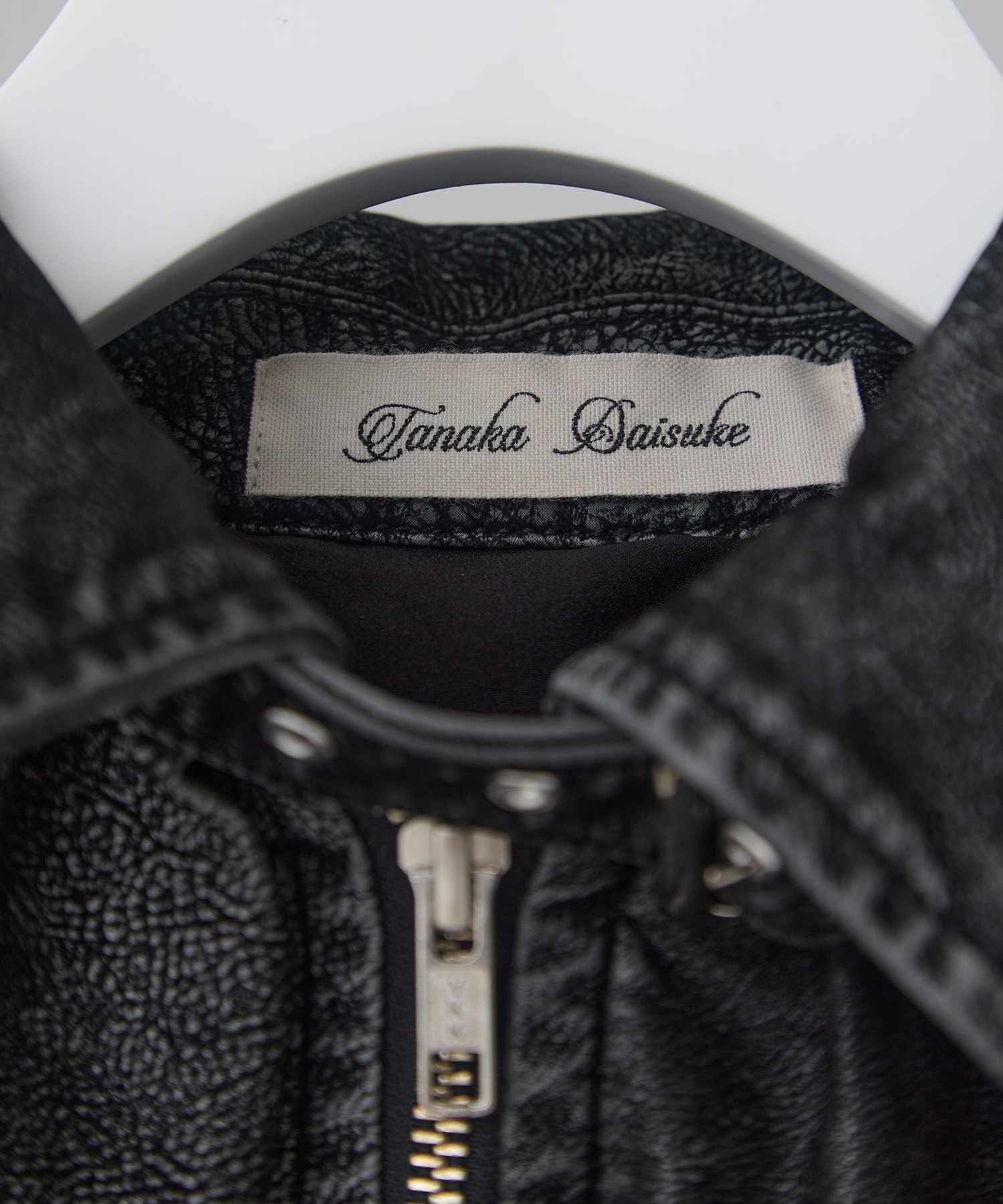 drawstring fade leather blouson tanakadaisuke