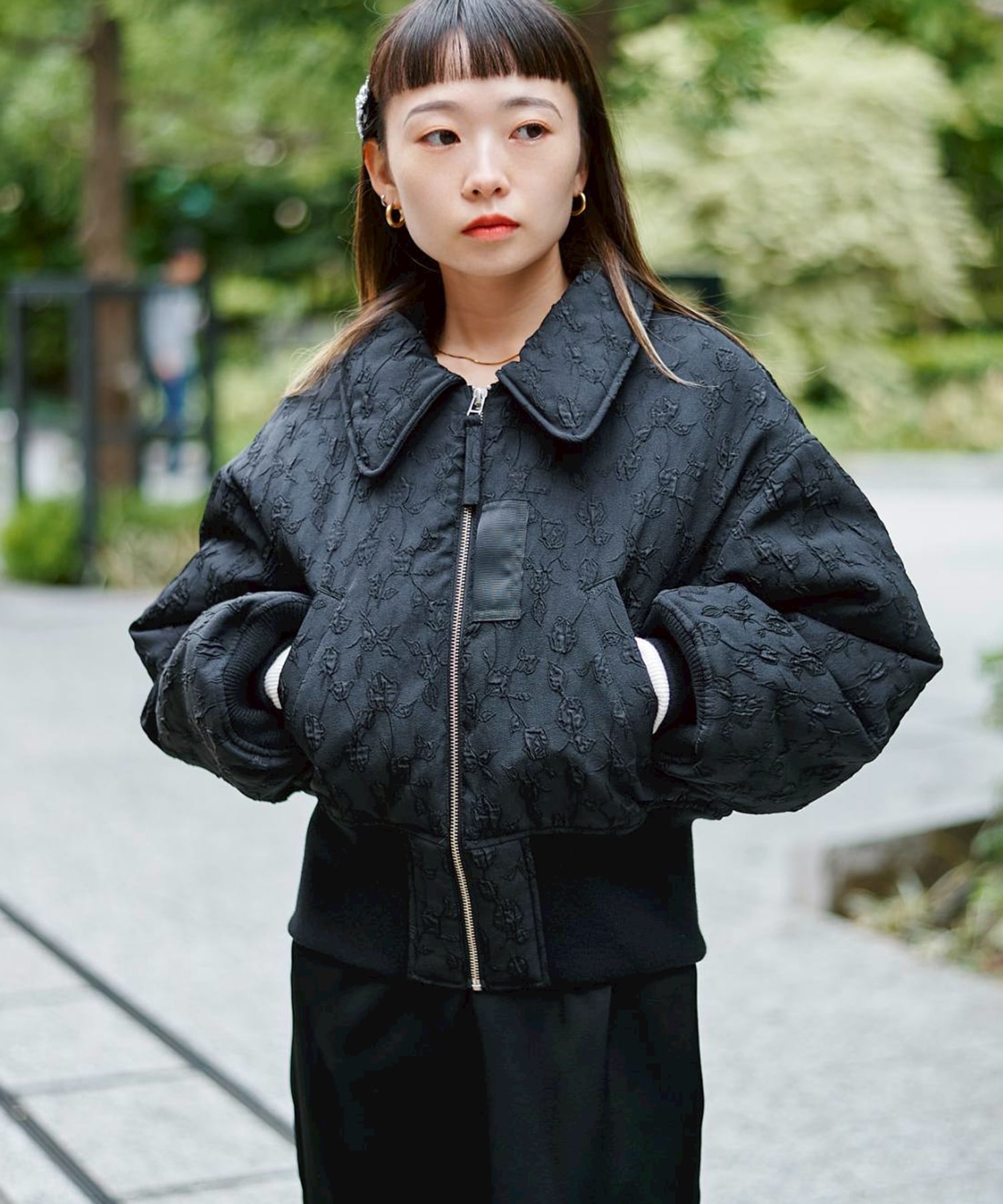 Floral jacquard bomber jacket FETICO