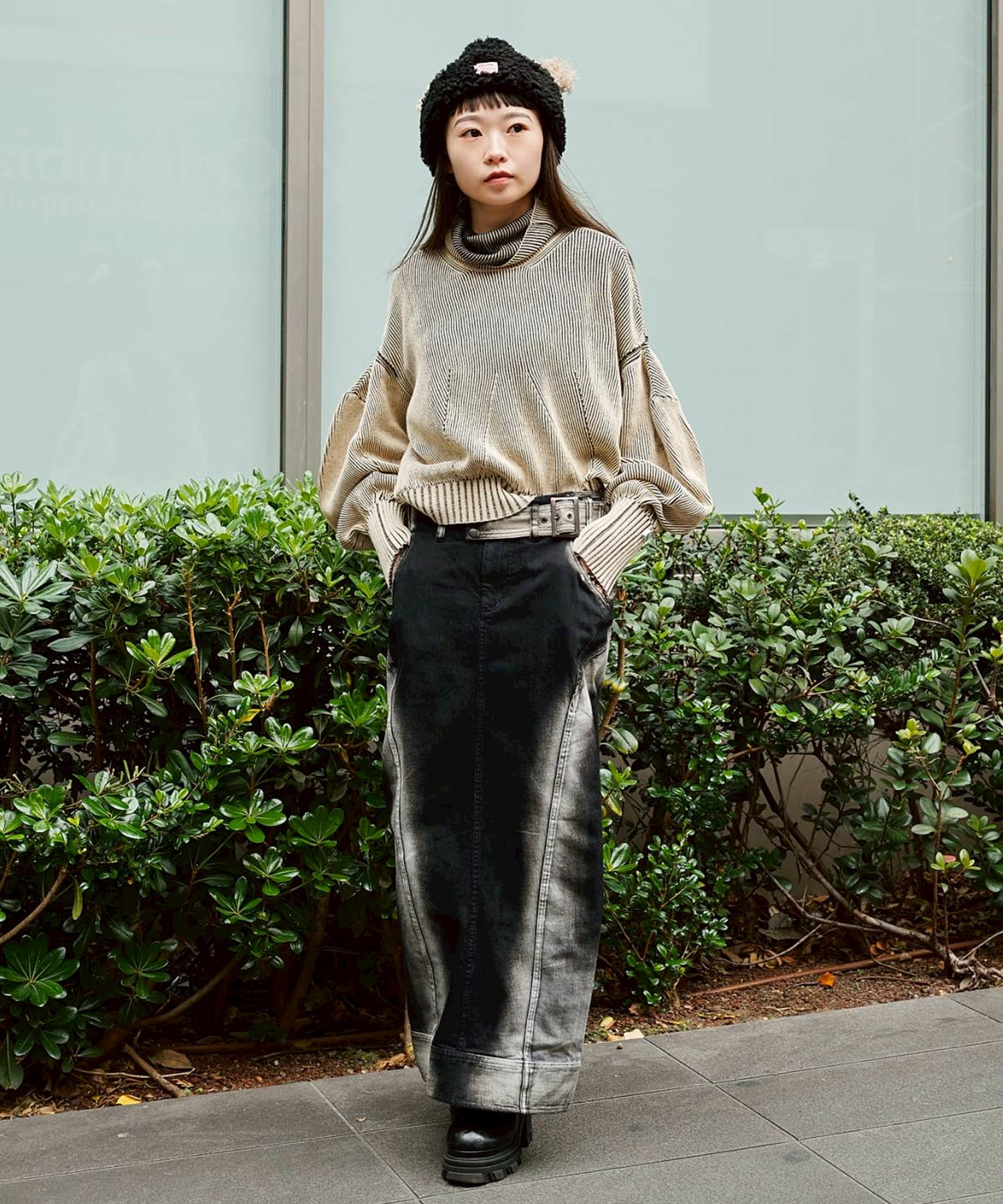 別注Dual face knit AKIKOAOKI