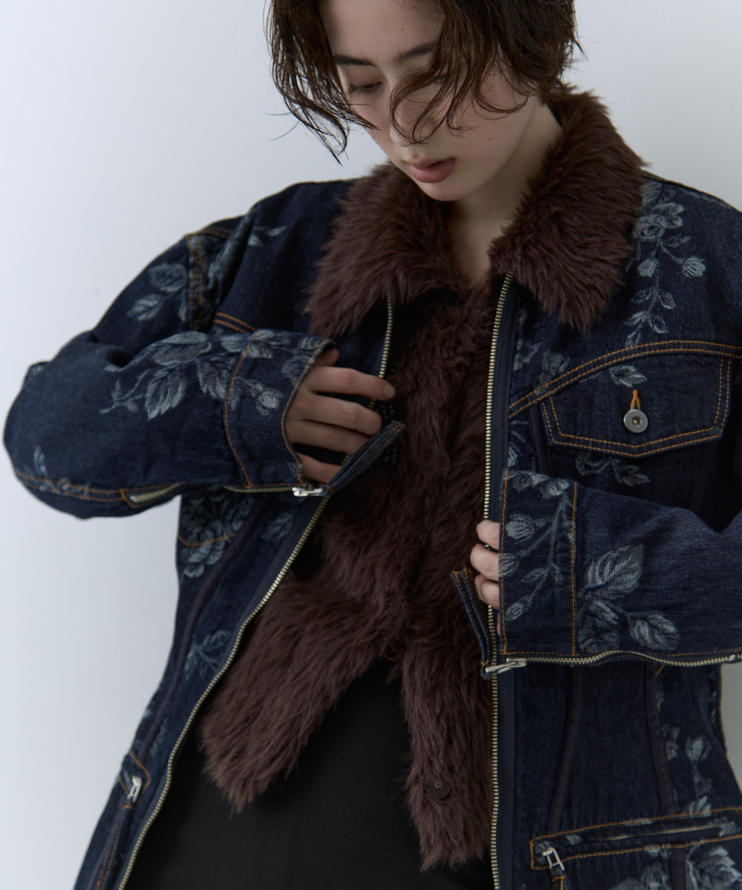 別注 シャギービジューカーディガン FETICO