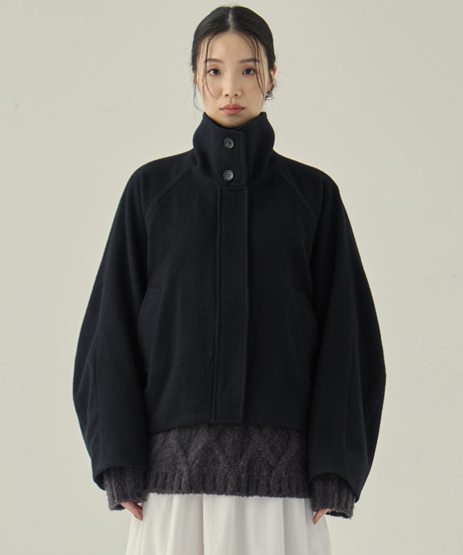 Stand Collar Wool Blouson STUDIOUS