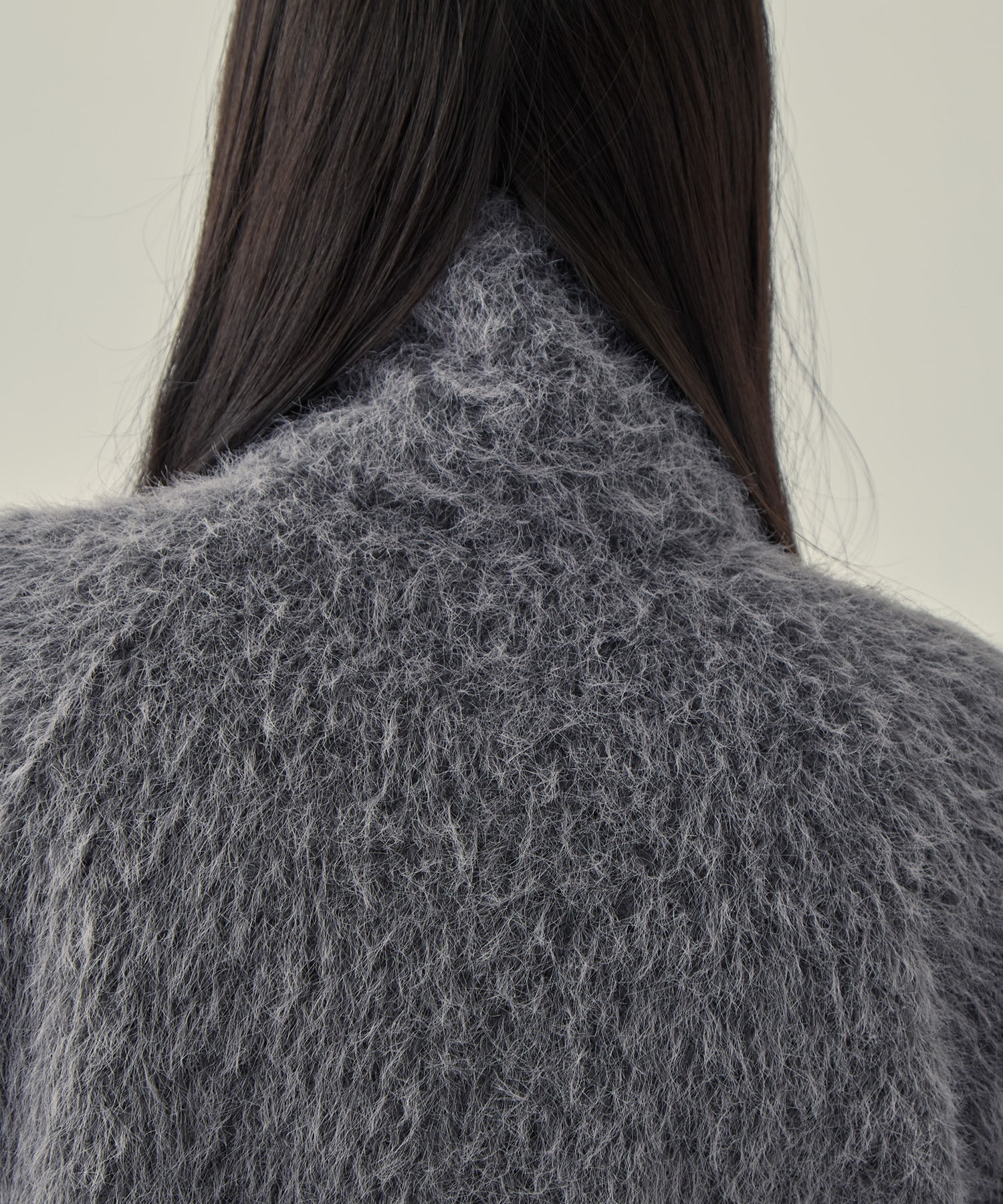 STAND COLLAR SHAGGY MIDDLE COAT STUDIOUS