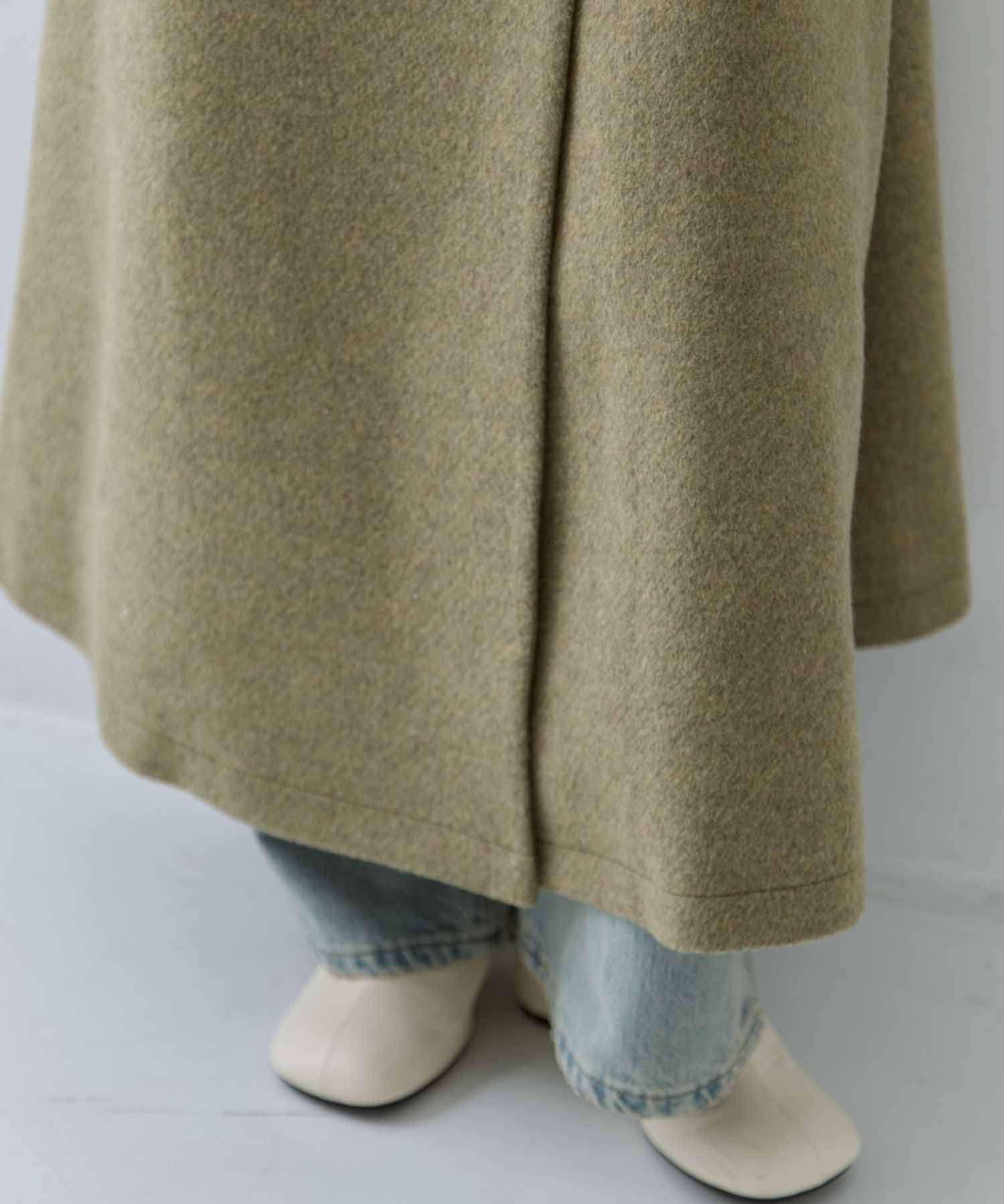 UND BIG ROUND COLLAR WOOL LONG COAT AMERI