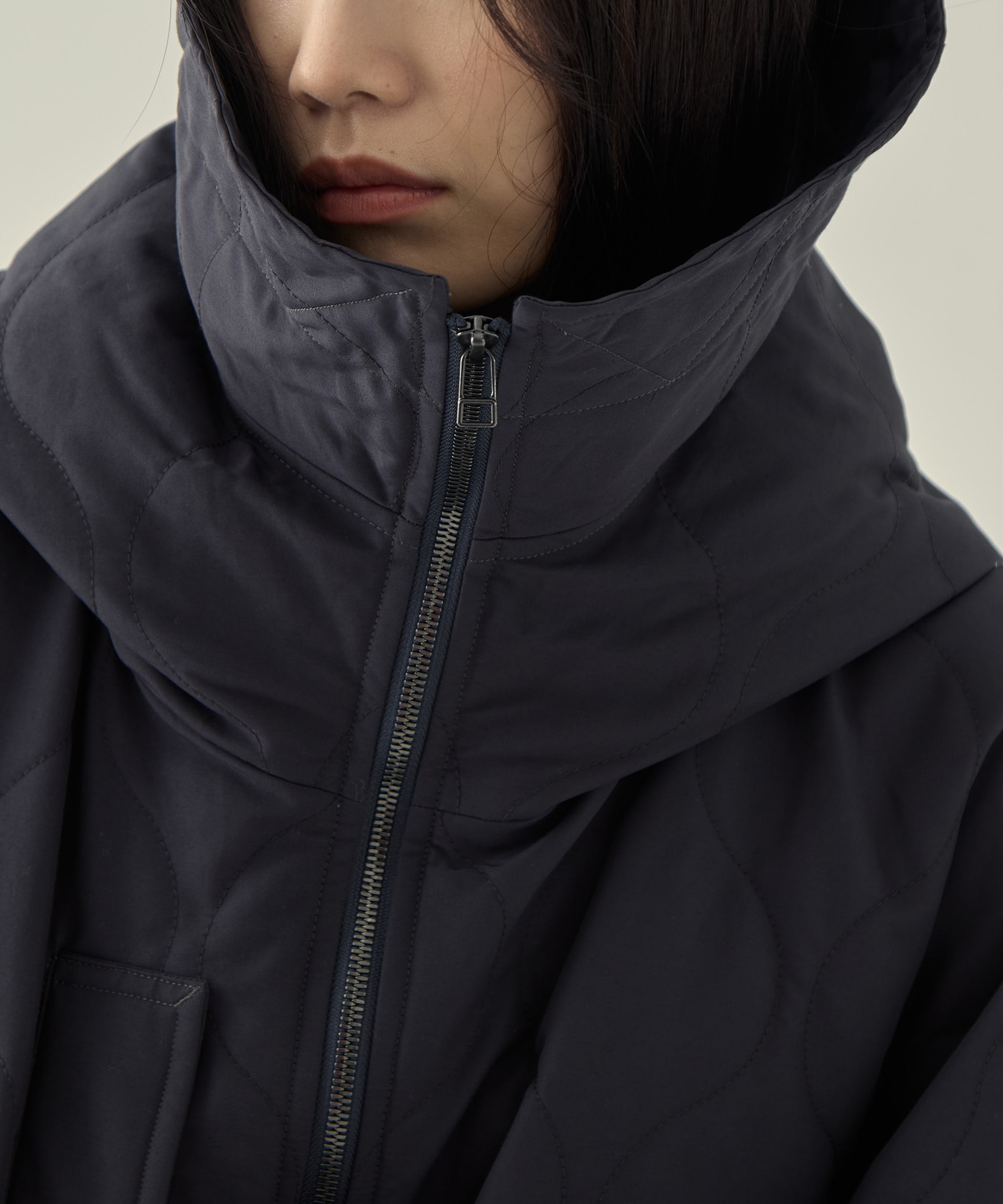 リサイクル60/40クロスキルティングフーディー VACHEMENT