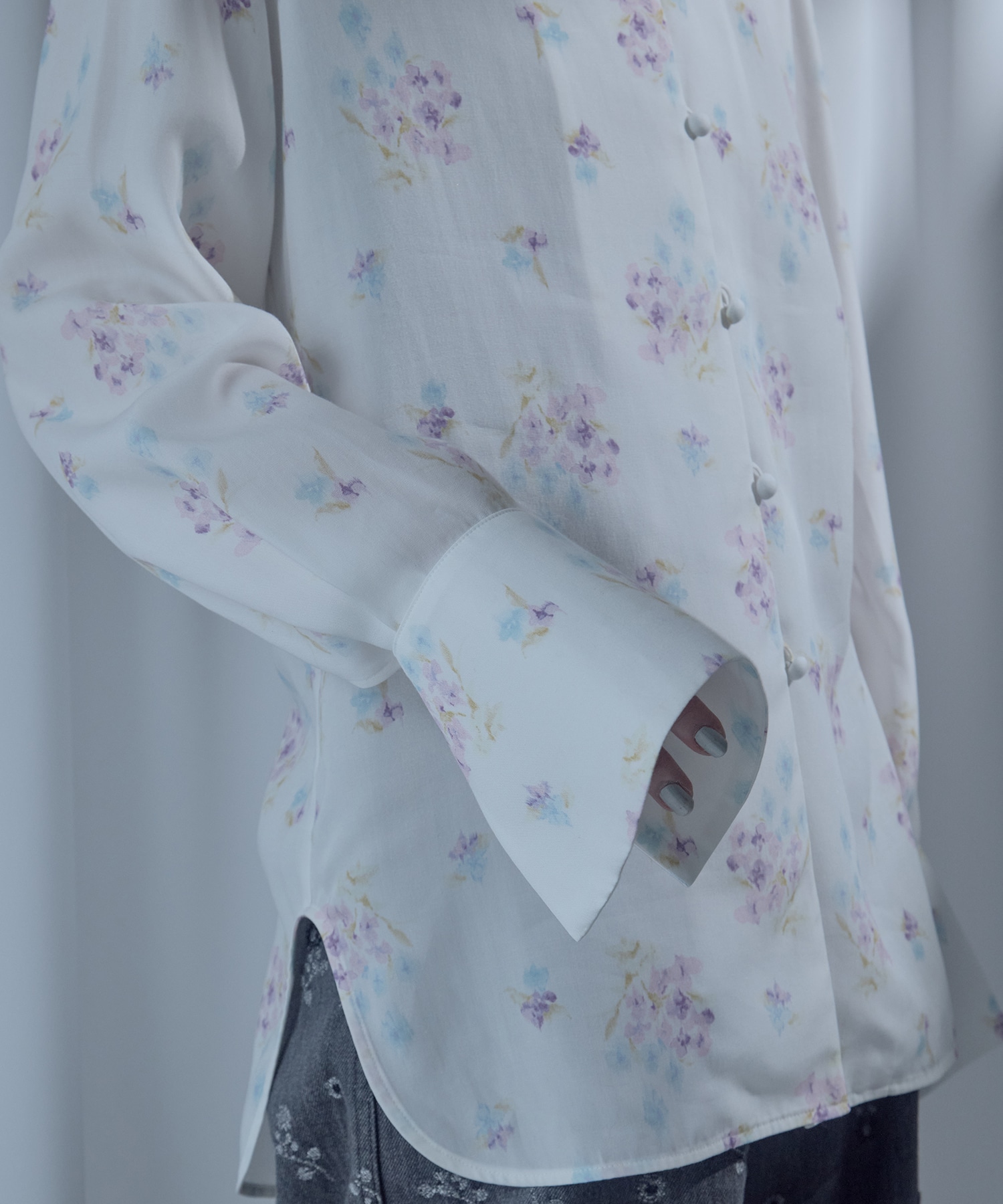 Floral Motif Printed Shirt Mame Kurogouchi