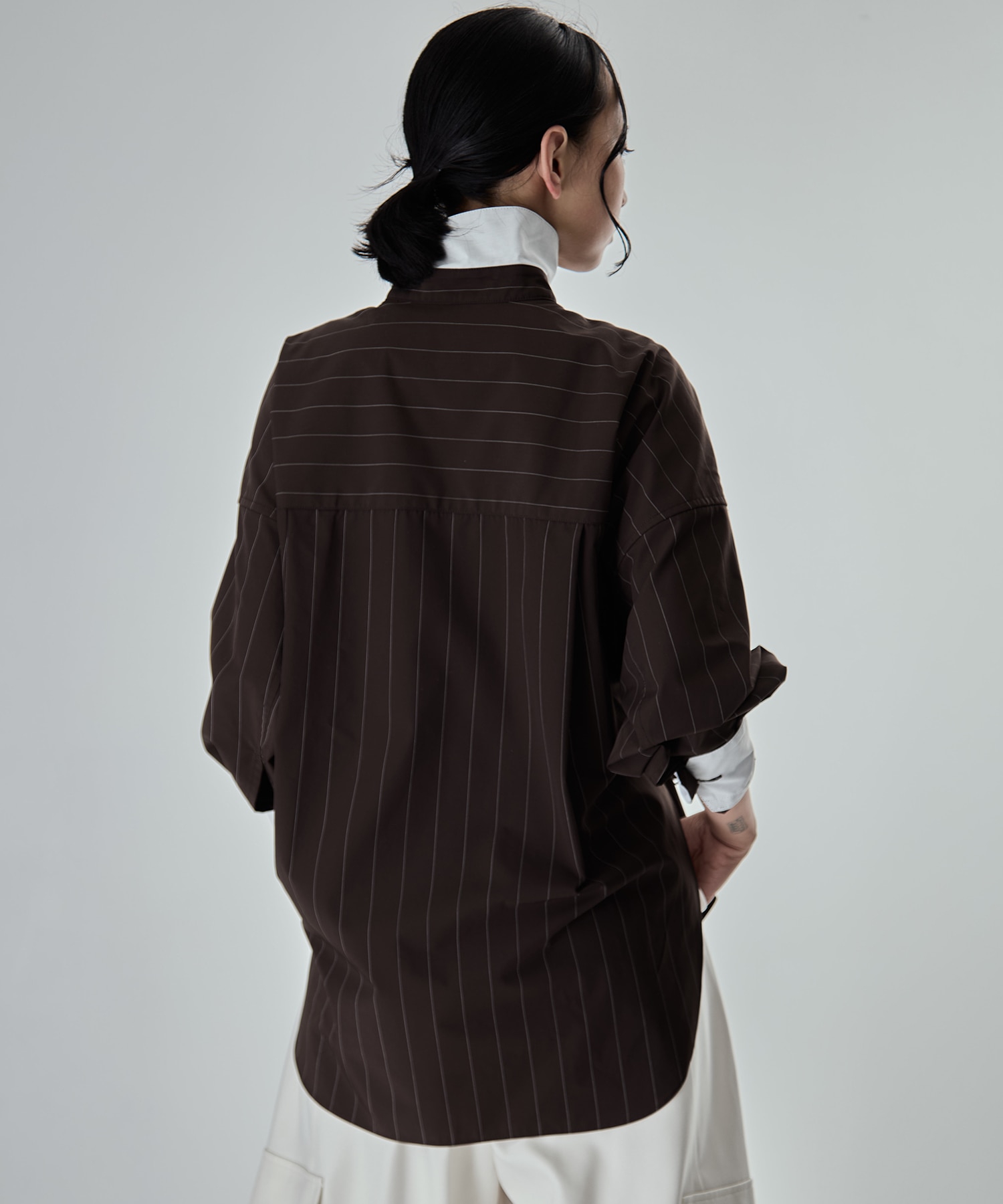 Wide Stripe 2way Shirt STUDIOUS