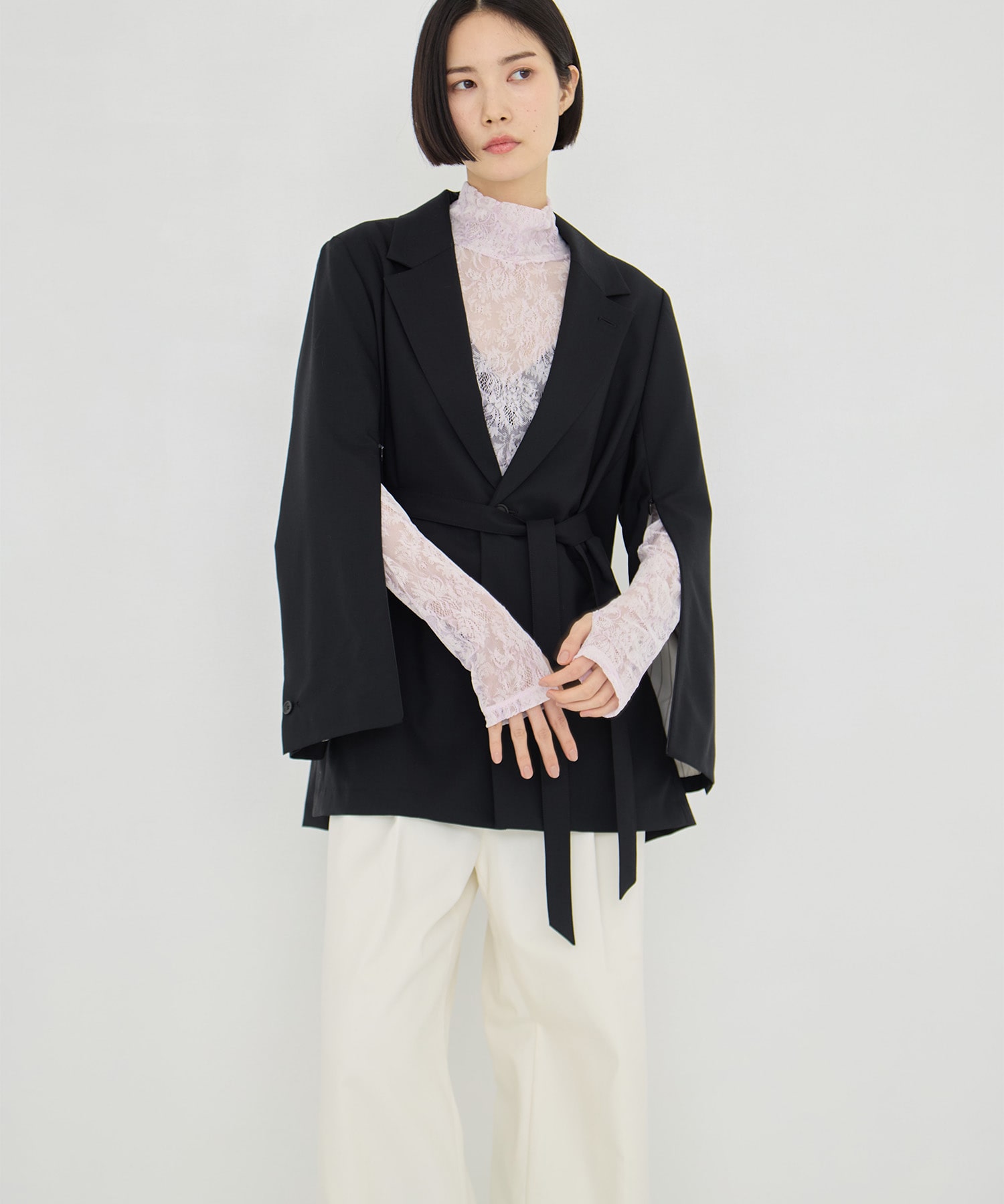 Stretch Flocky Lace Top STUDIOUS