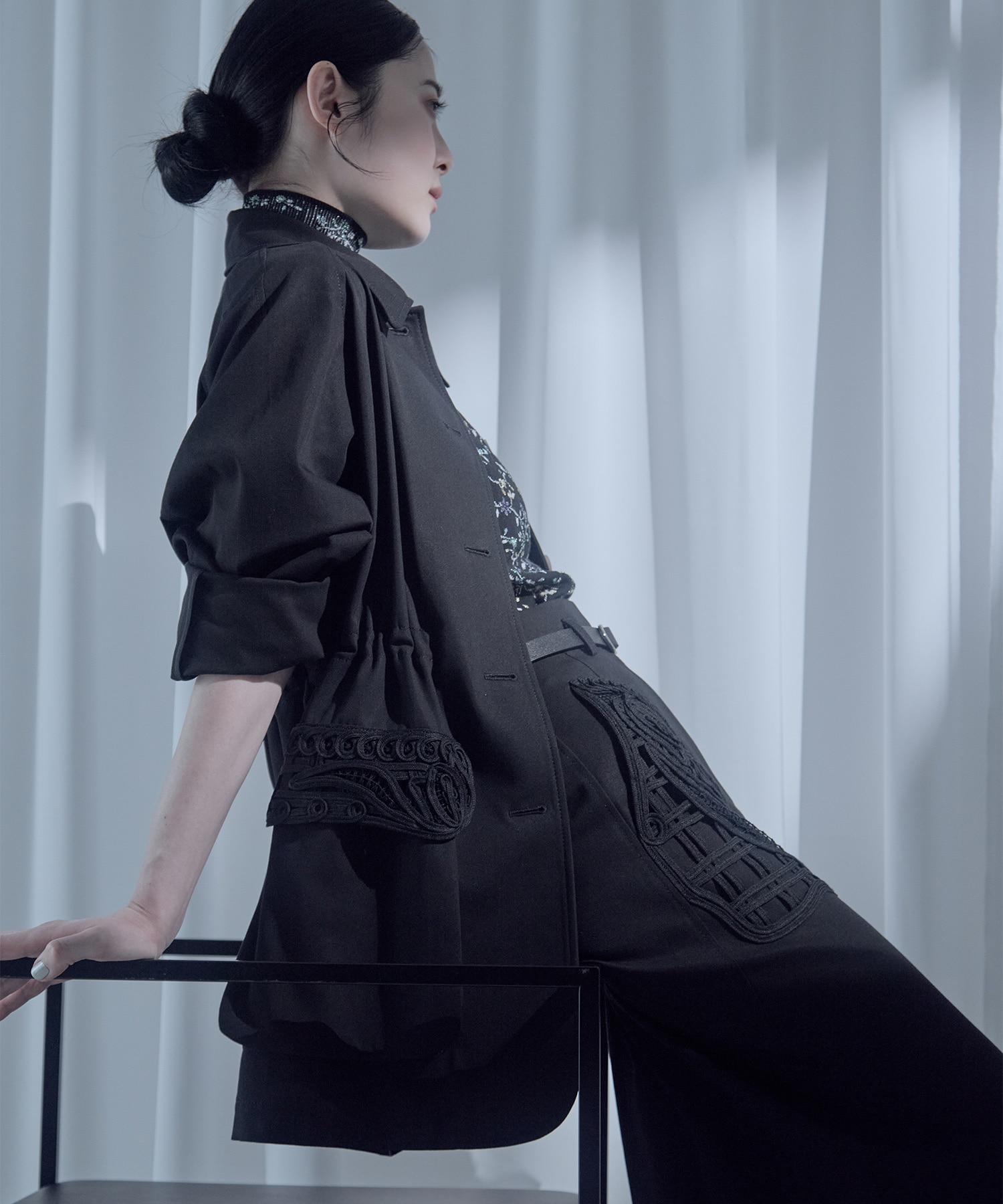 別注Cording Embroidery Detailed I-line Skirt Mame Kurogouchi