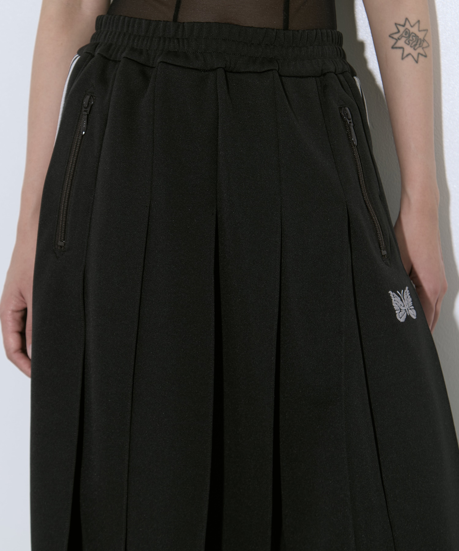 Pleated Track Skirt - Poly Smooth 