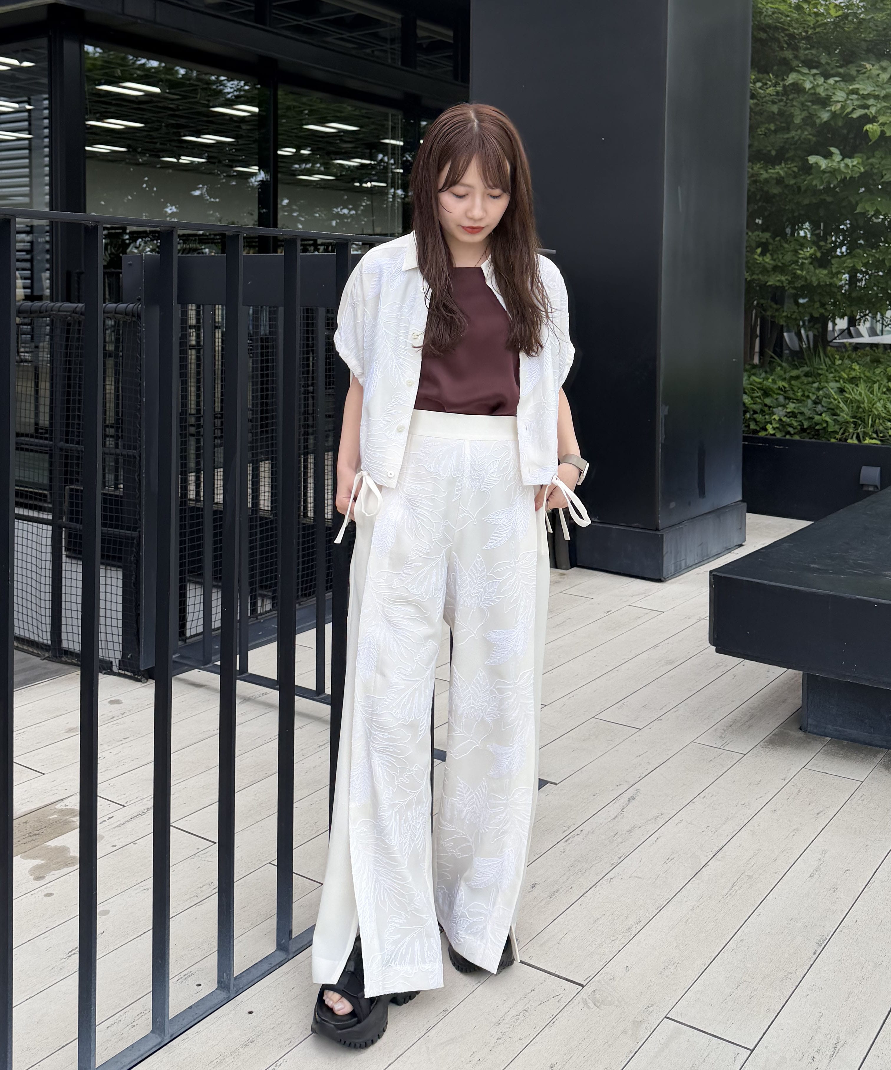 別注 FLOWER LACE POCKET PANTS(1 ECRU): UJOH: WOMENS｜ STUDIOUS