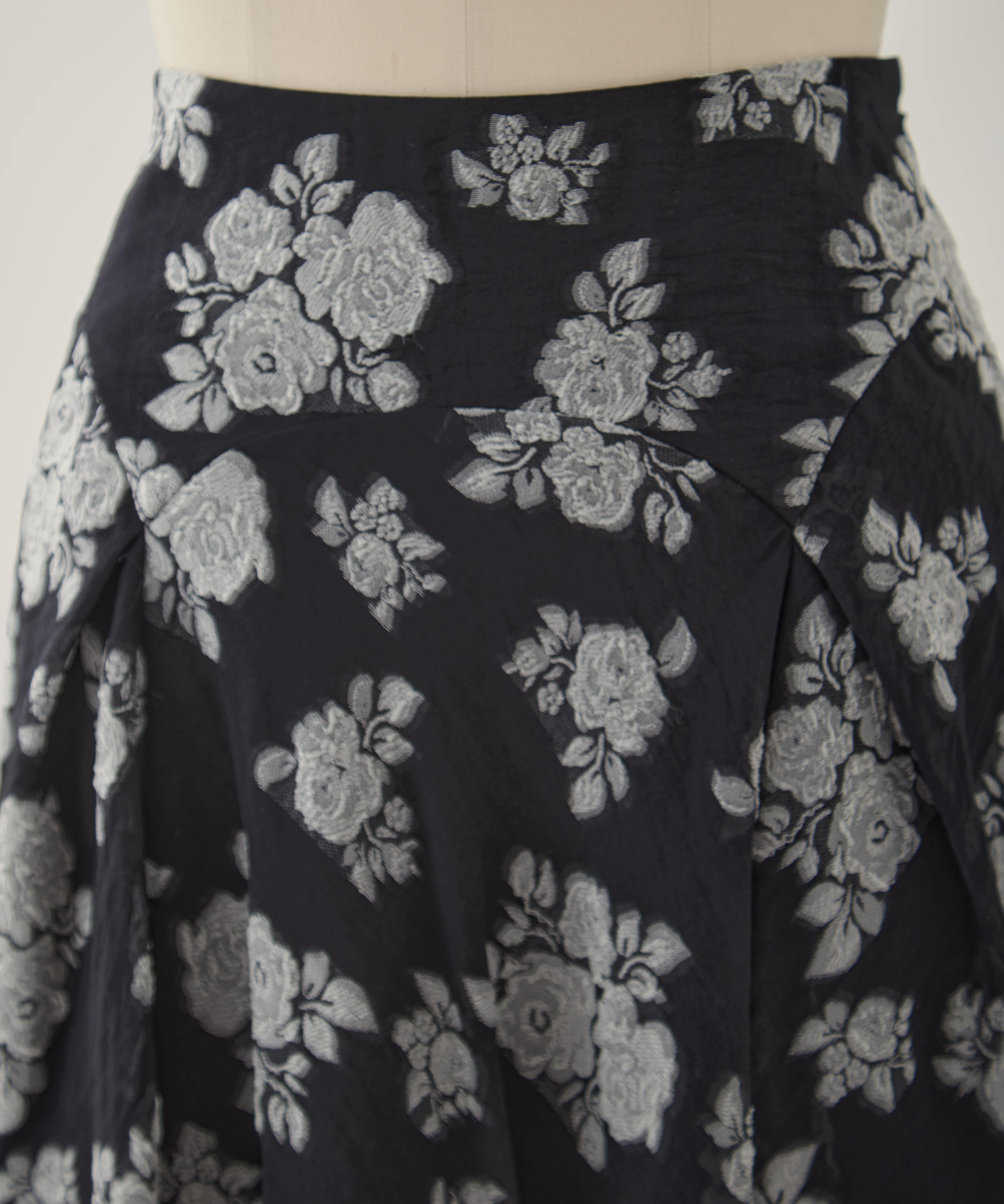 DRAPED FLORAL JACQUARD SKIRT FETICO