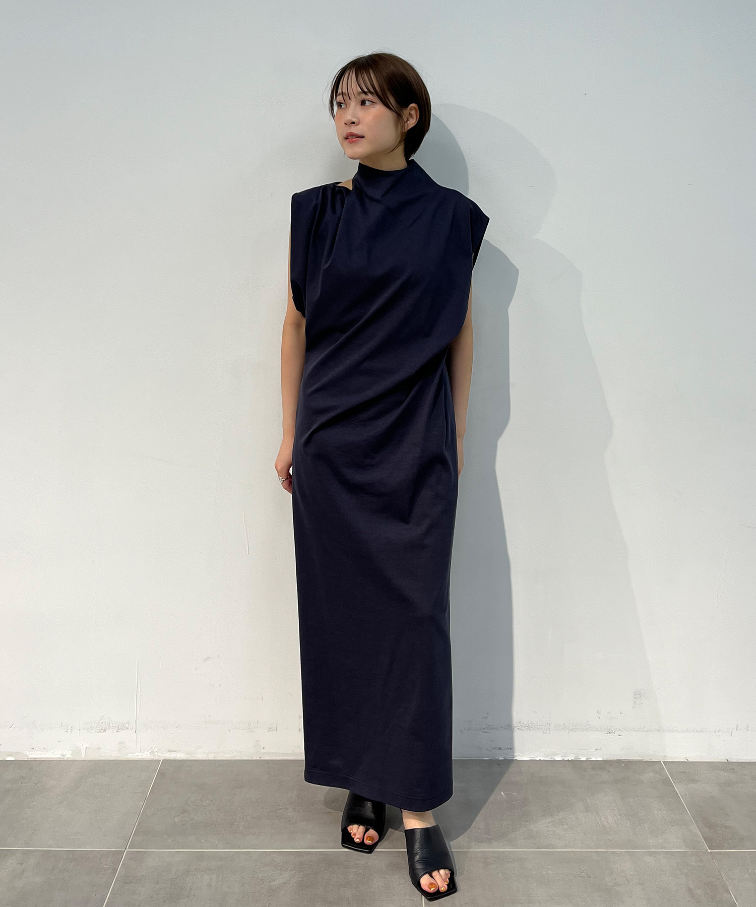 Cotton Jersey Asymmetric Dress Mame Kurogouchi